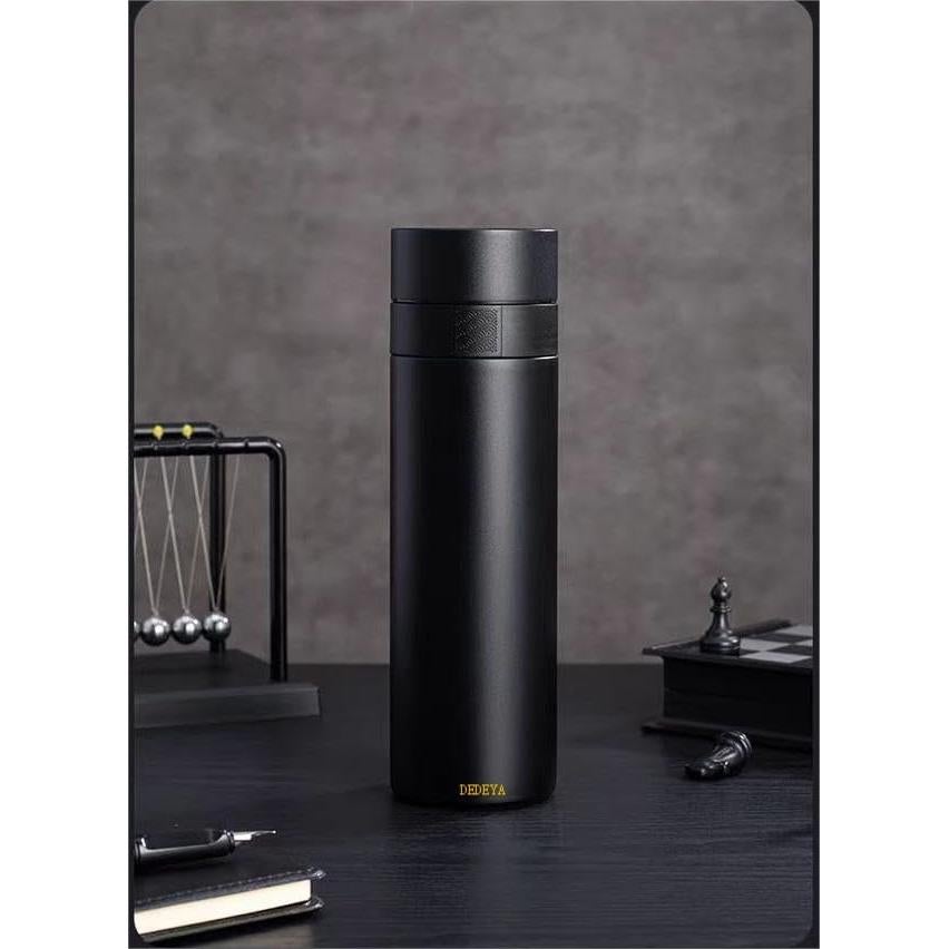 Botella de Agua Aislada DEDEYA 15oz con Infusor de Té - Negro