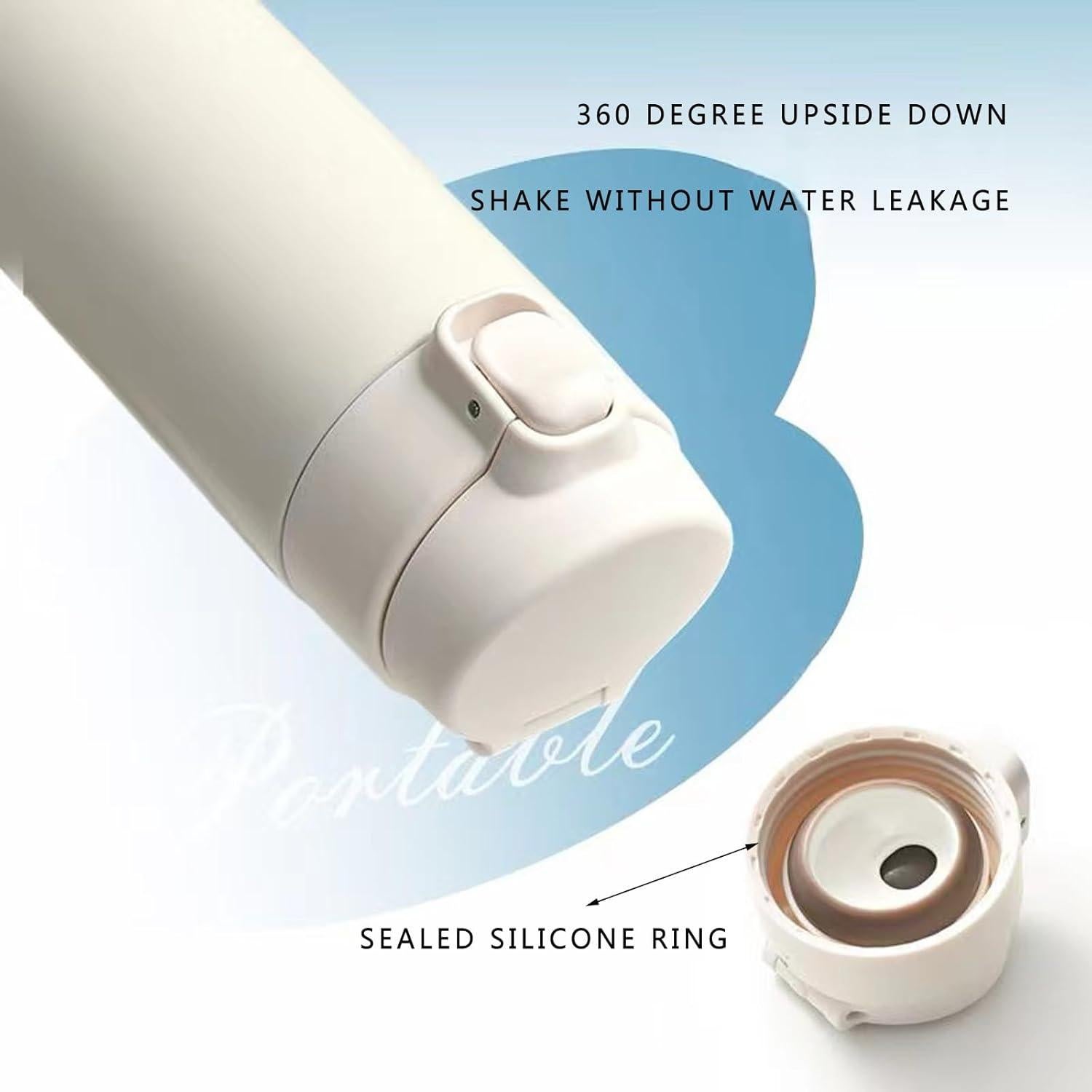 Botella Térmica Aislada Hroruforg 450ml Acero Inoxidable Blanco