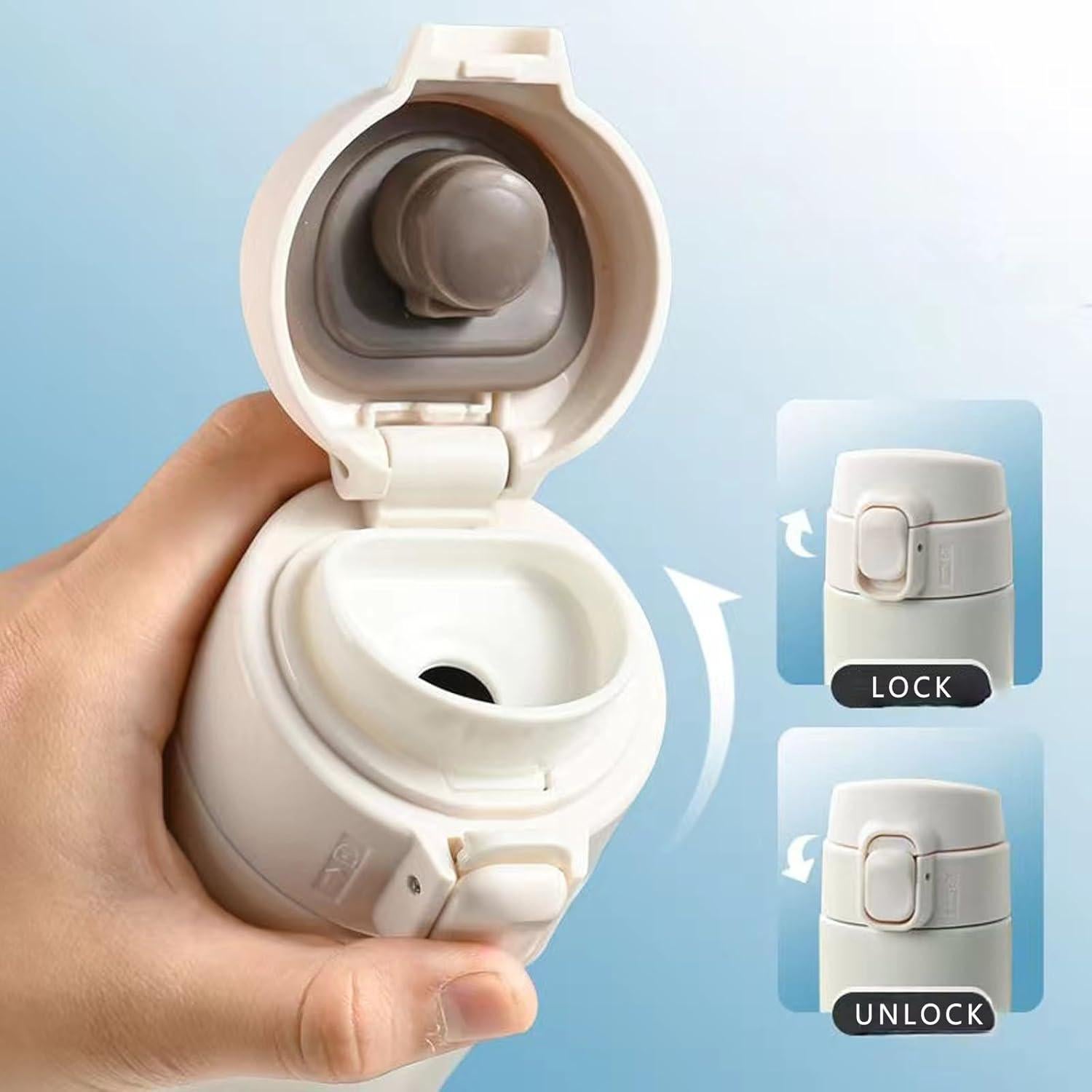 Botella Térmica Aislada Hroruforg 450ml Acero Inoxidable Blanco