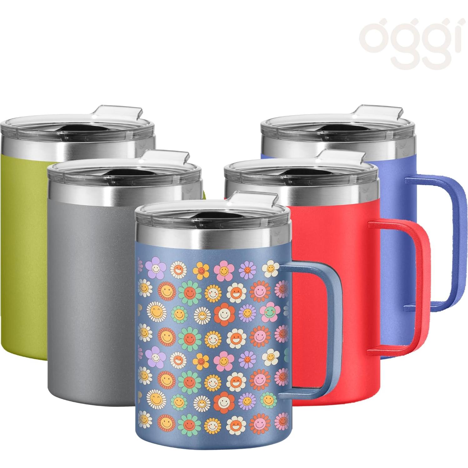 Taza Aislada Oggi ThermoMug 14oz Acero Inoxidable Flores Felices