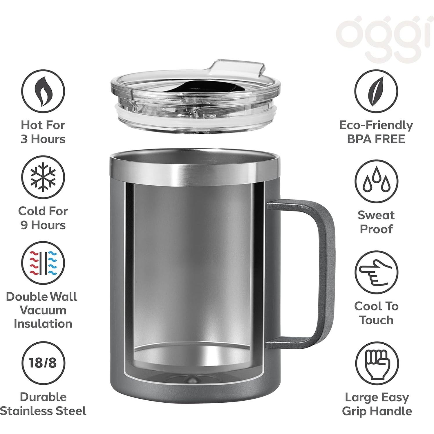 Taza Aislada Oggi ThermoMug 14oz Acero Inoxidable Flores Felices