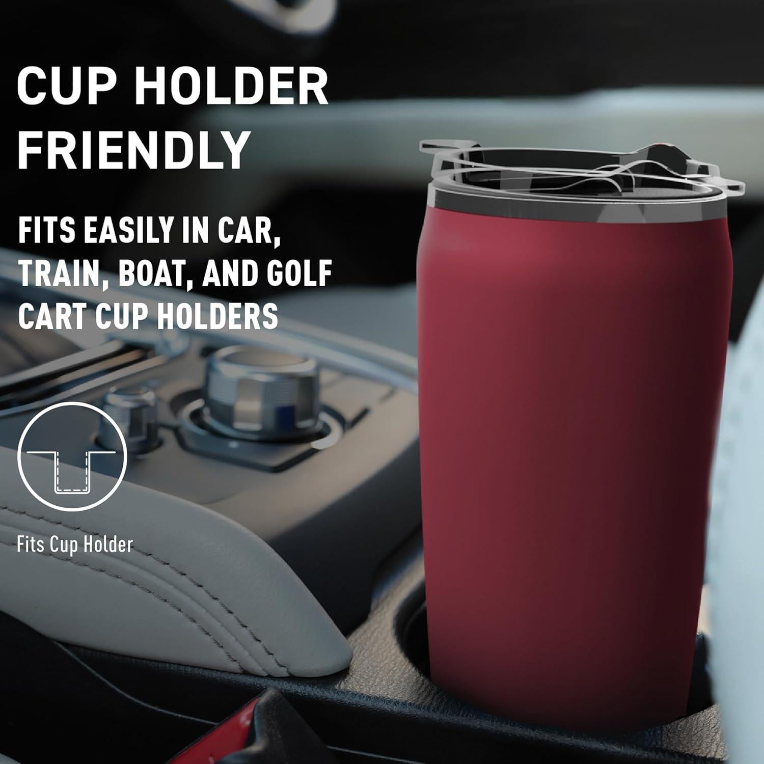 Taza Aislada Grande Asobu Roja 20 oz Doble Pared a Prueba de Derrames