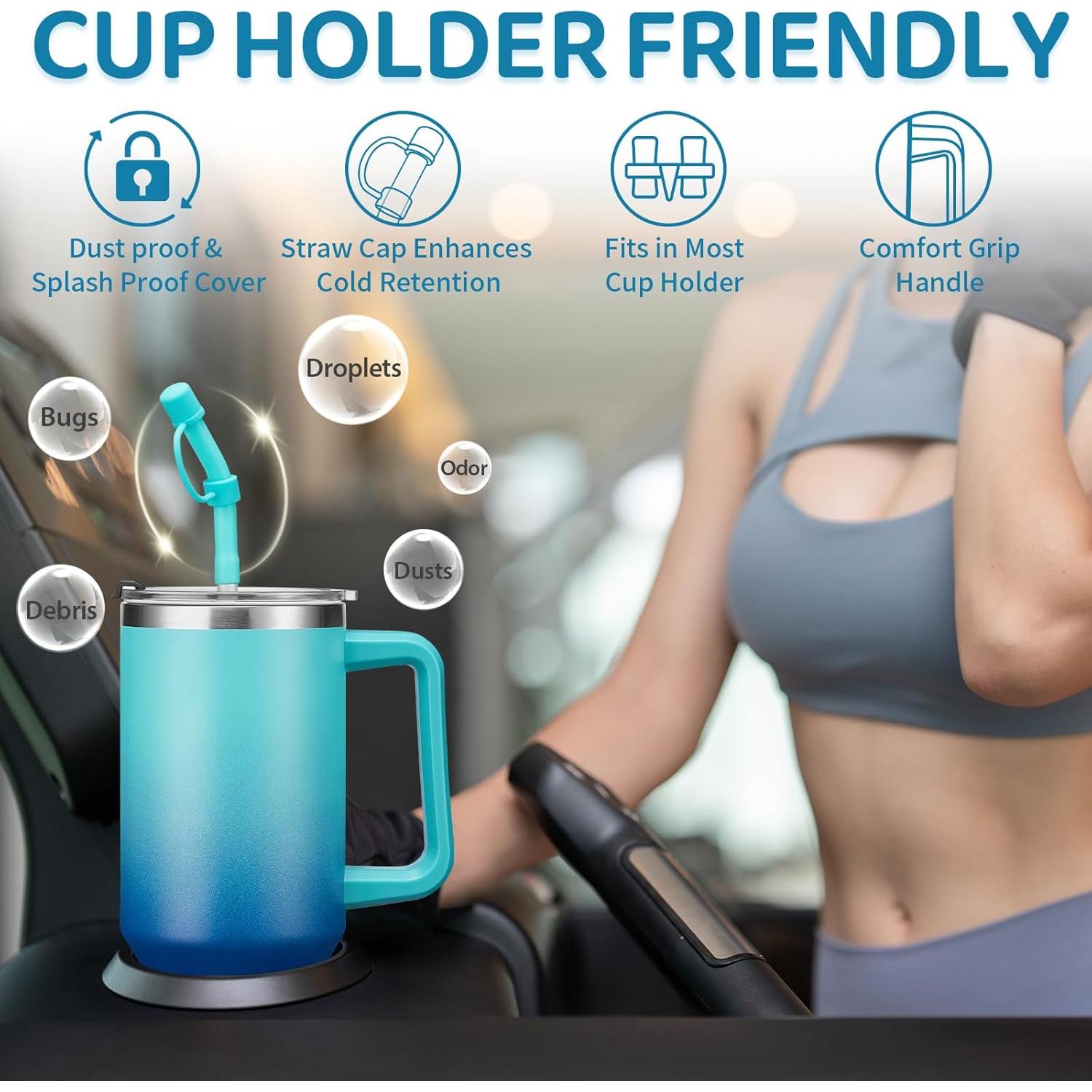 Vaso Aislado BENZZO 40oz Rosa Doble Pared con Tapa y Pajilla