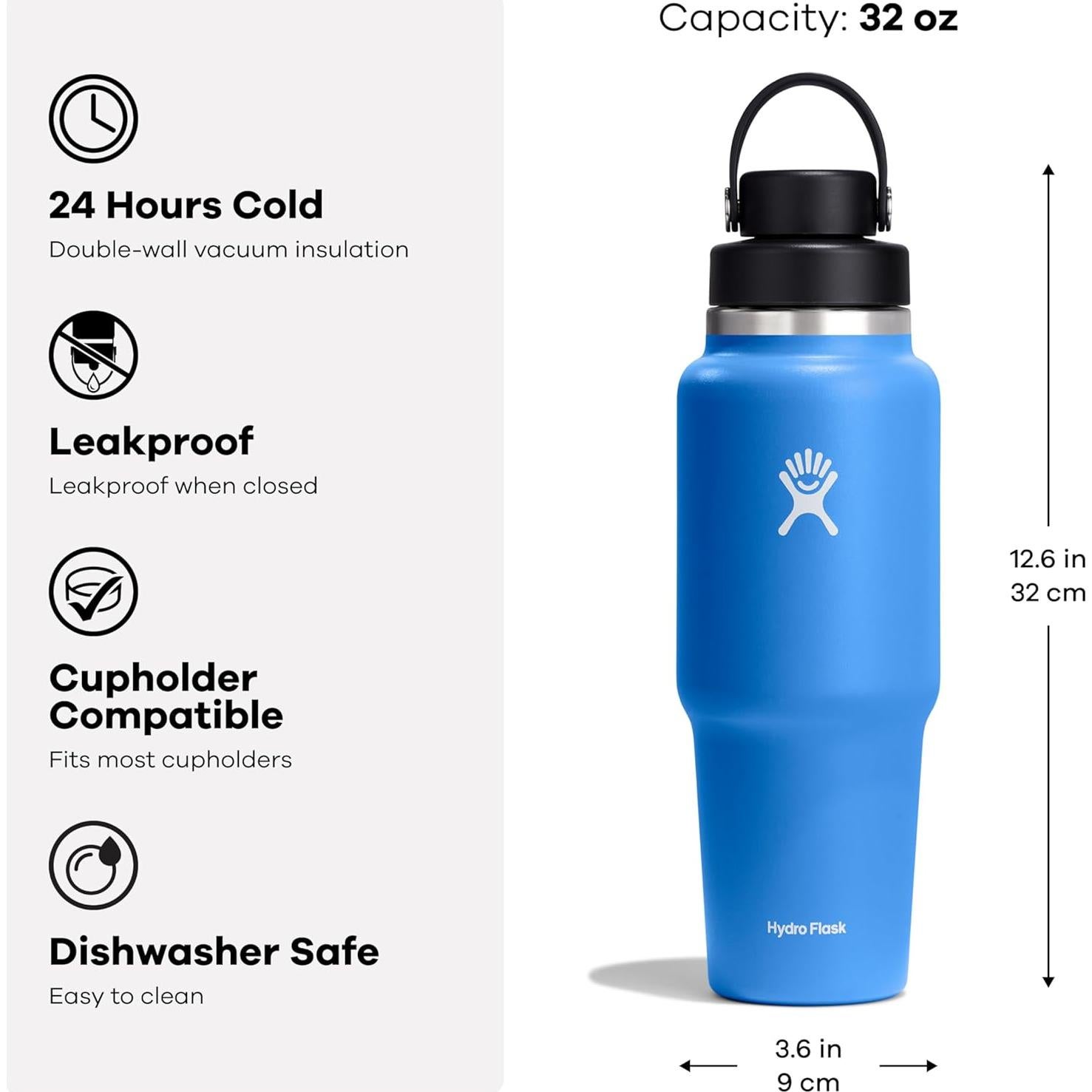 Botella de Agua Hydro Flask 32 Oz Trillium Tapa Flex Chug