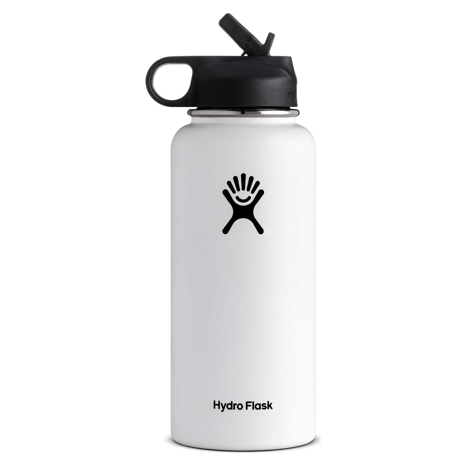 Botella de Agua Aislada Hydro Flask 32 Oz Boca Ancha Blanca
