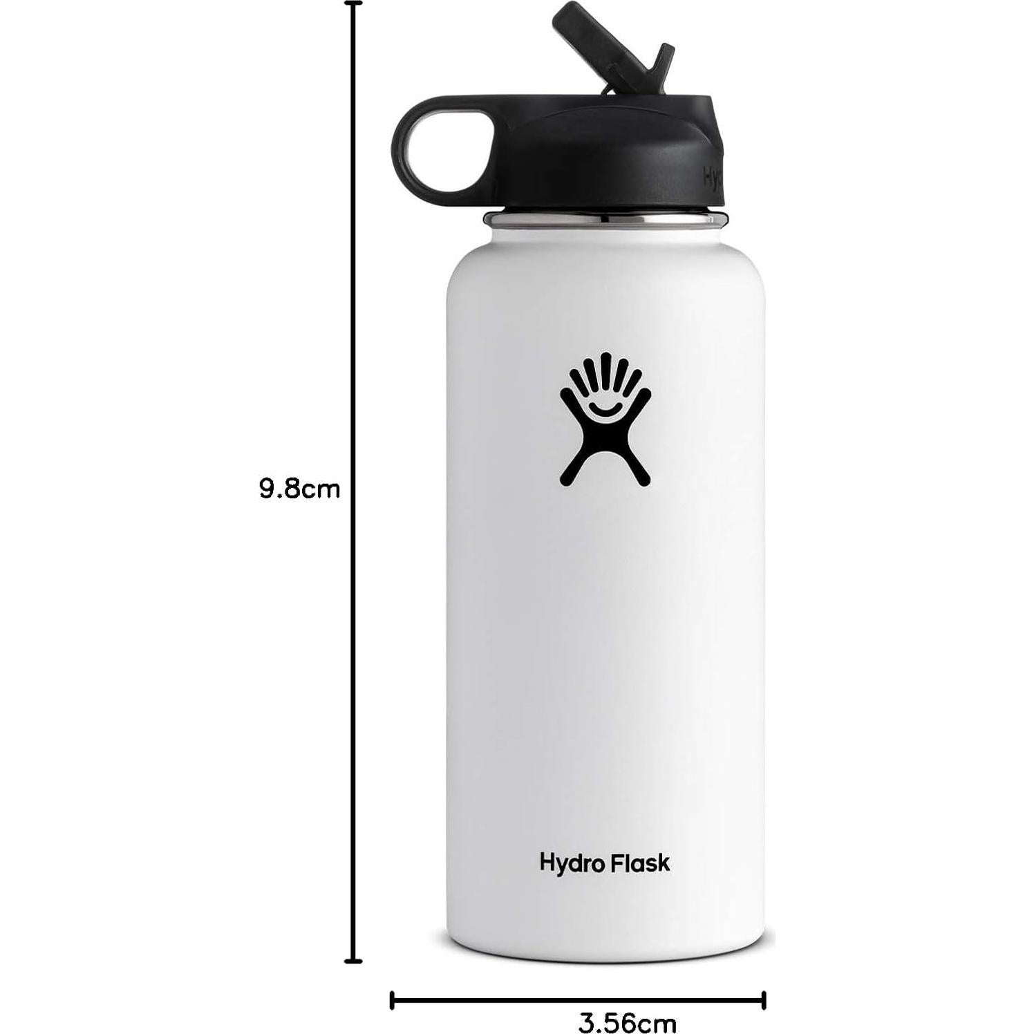 Botella de Agua Aislada Hydro Flask 32 Oz Boca Ancha Blanca