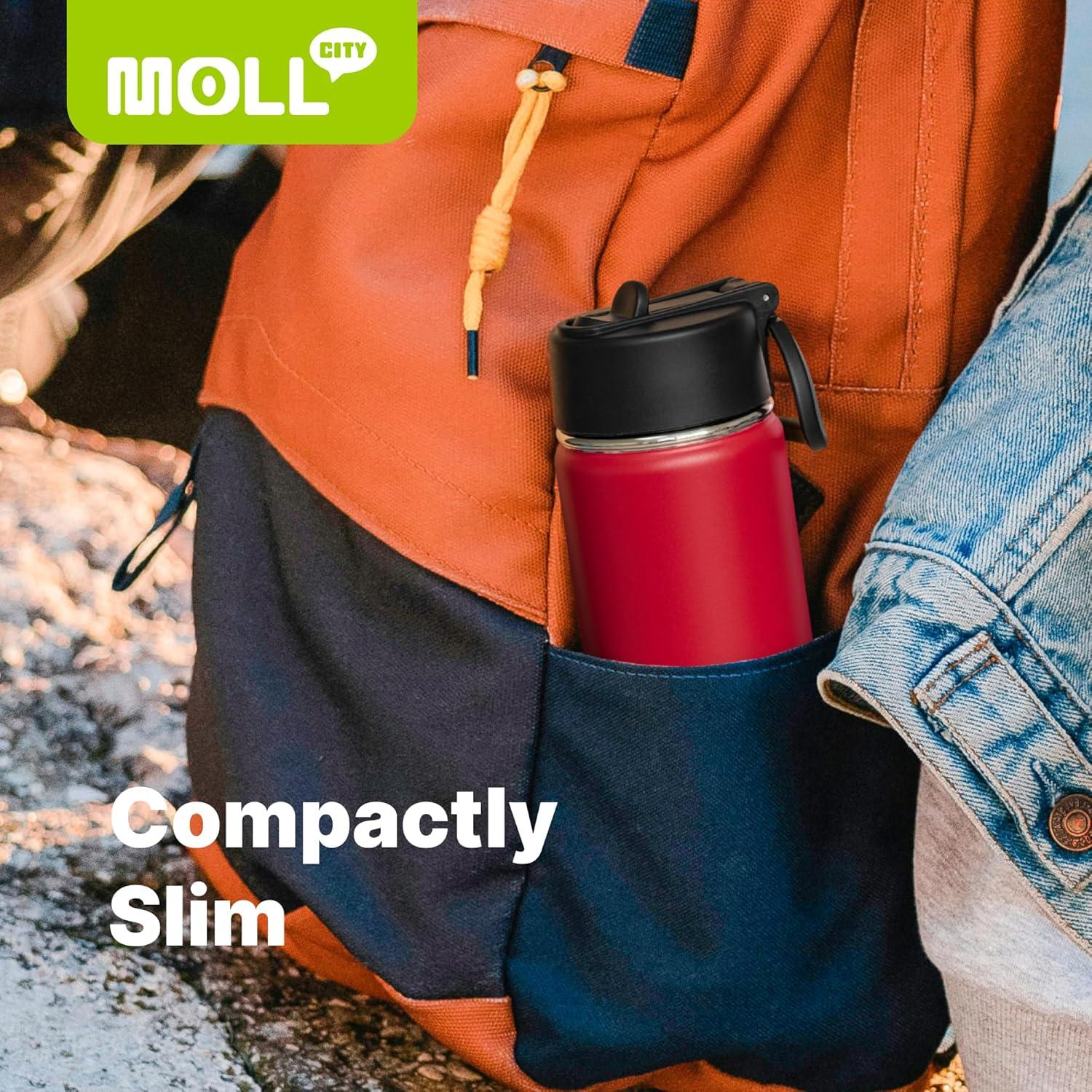 Botella de Agua Mollcity 473 ml Acero Inoxidable Verde Hierba