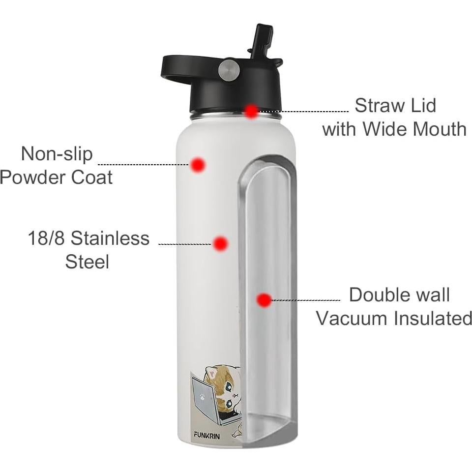 Botella de Agua Aislada Funkrin 40oz Acero Inoxidable Doble Pared