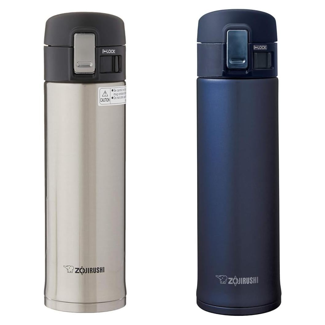 Paquete de 2 Tazas Acero Inoxidable Zojirushi 0.47L Azul Plata