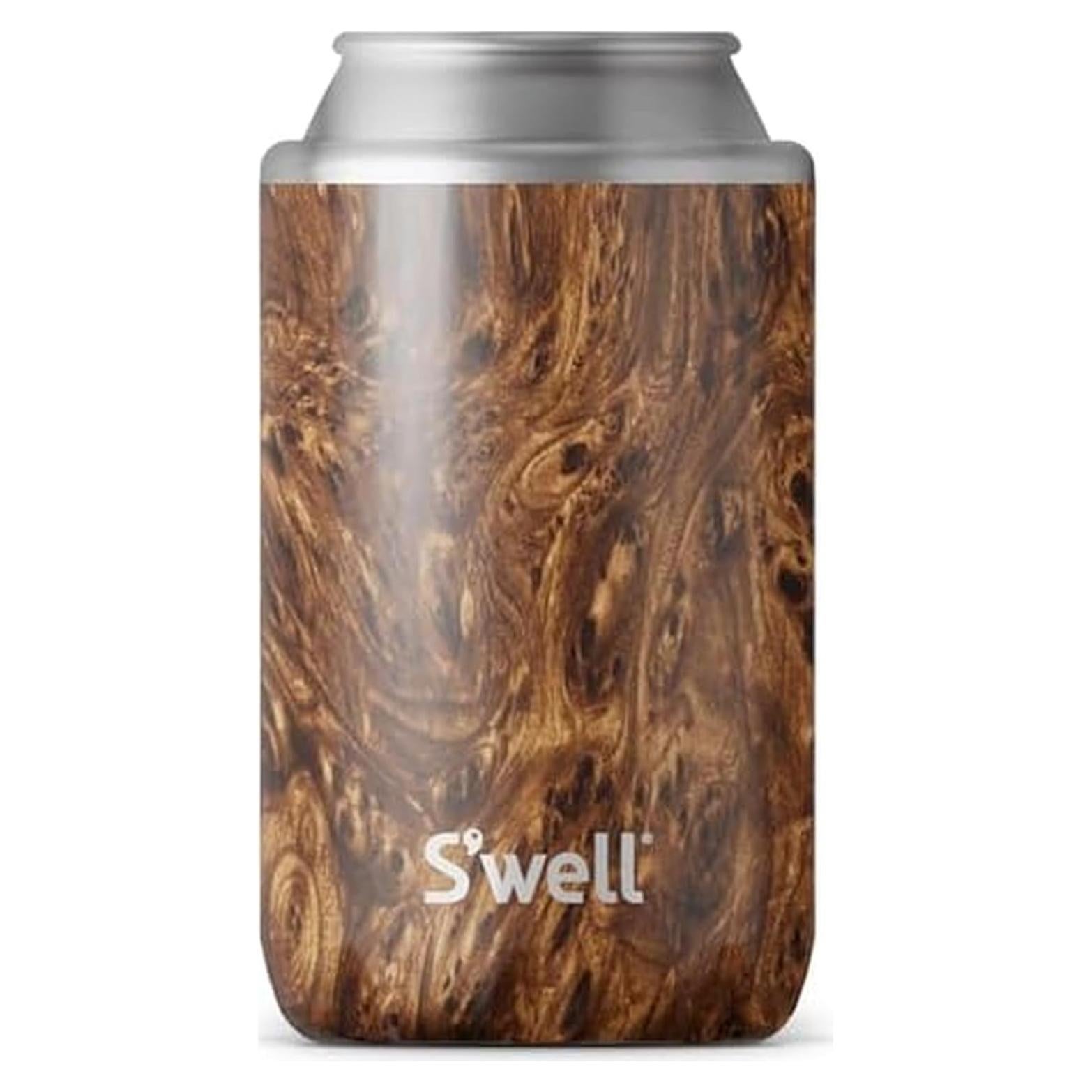 Enfriador de Bebidas S'well Acero Inoxidable 12oz Madera Teak