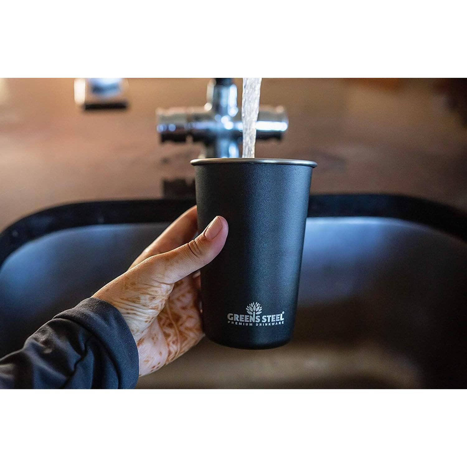 Tazas de Acero Inoxidable 16 oz Greens Steel - Paquete de 4