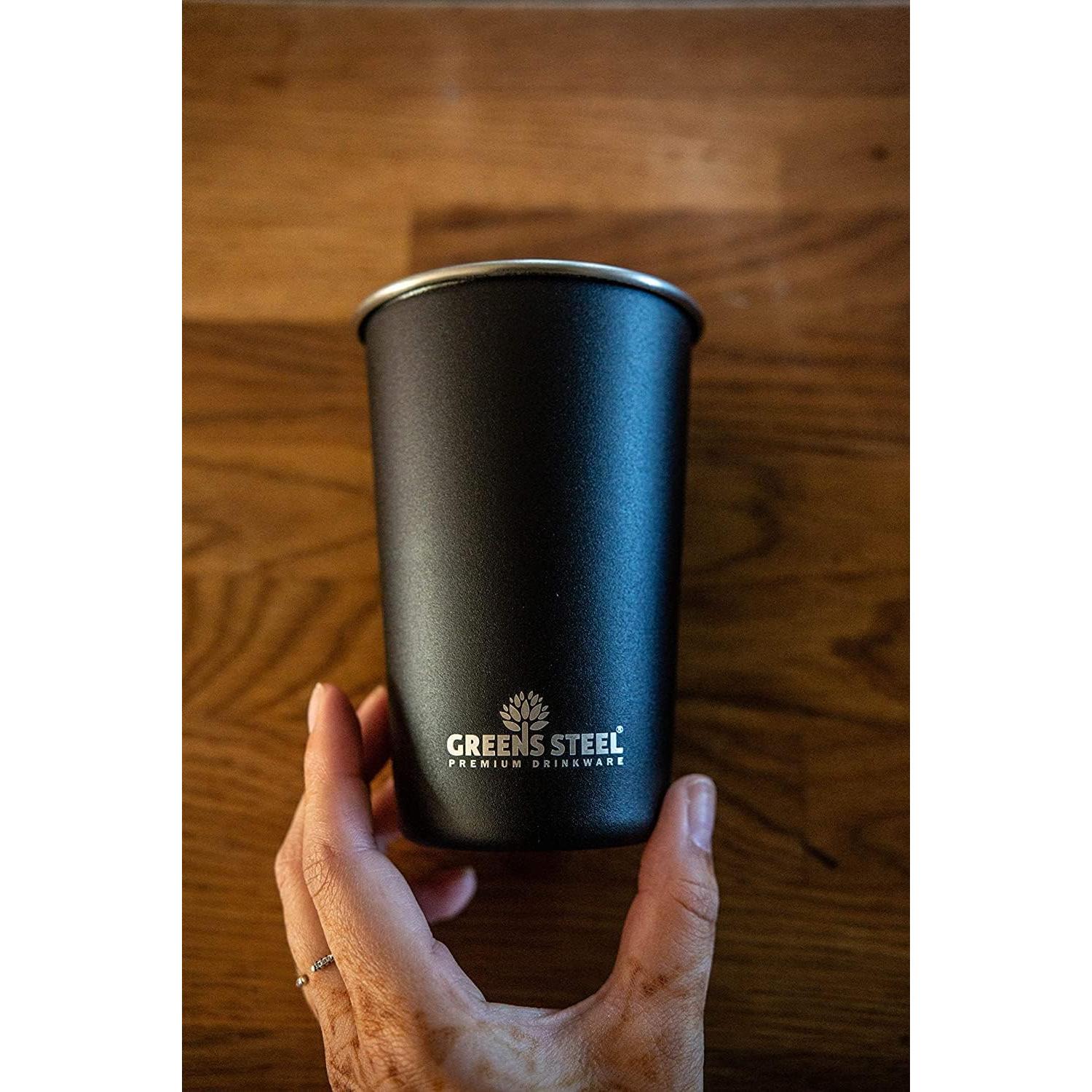 Tazas de Acero Inoxidable 16 oz Greens Steel - Paquete de 4