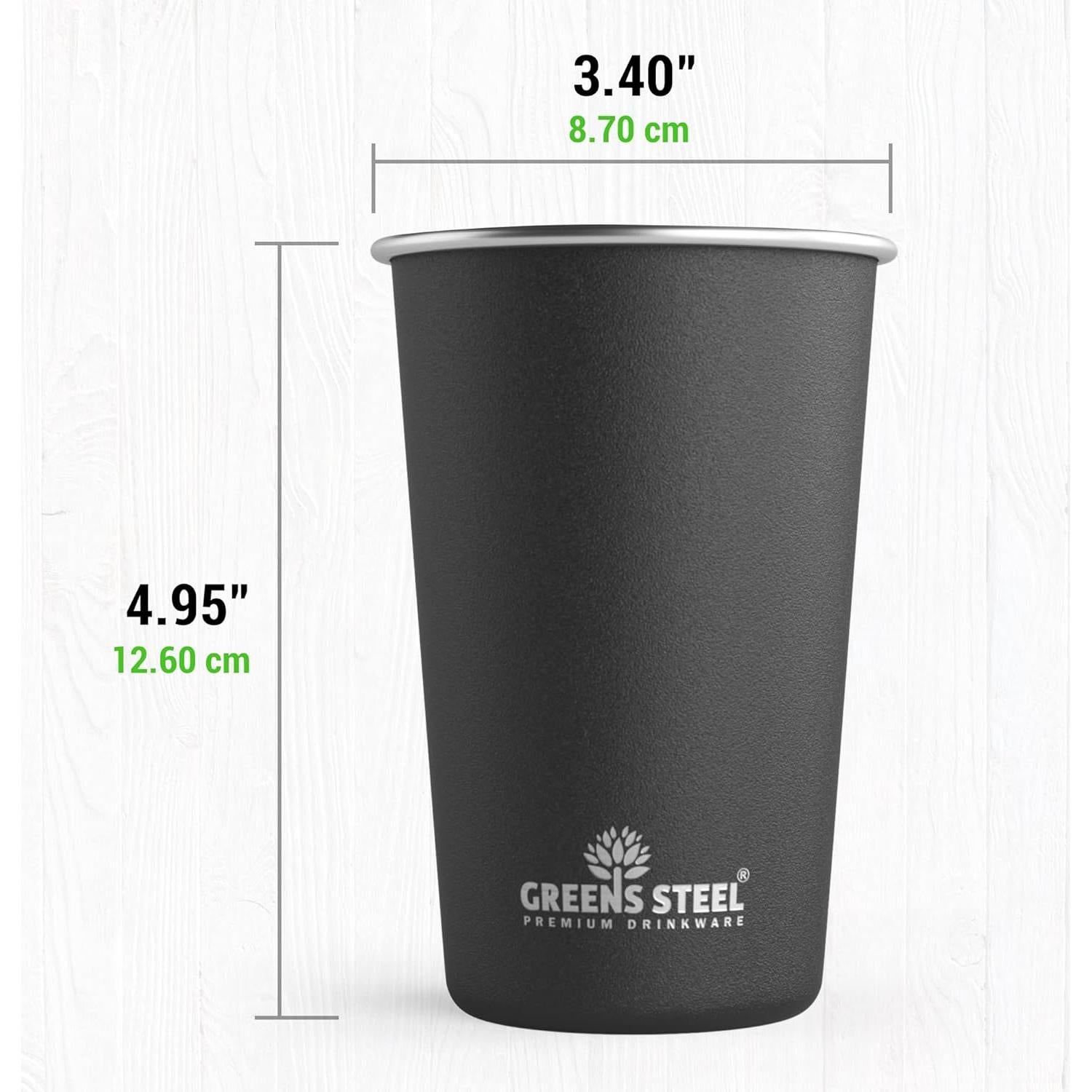 Tazas de Acero Inoxidable 16 oz Greens Steel - Paquete de 4