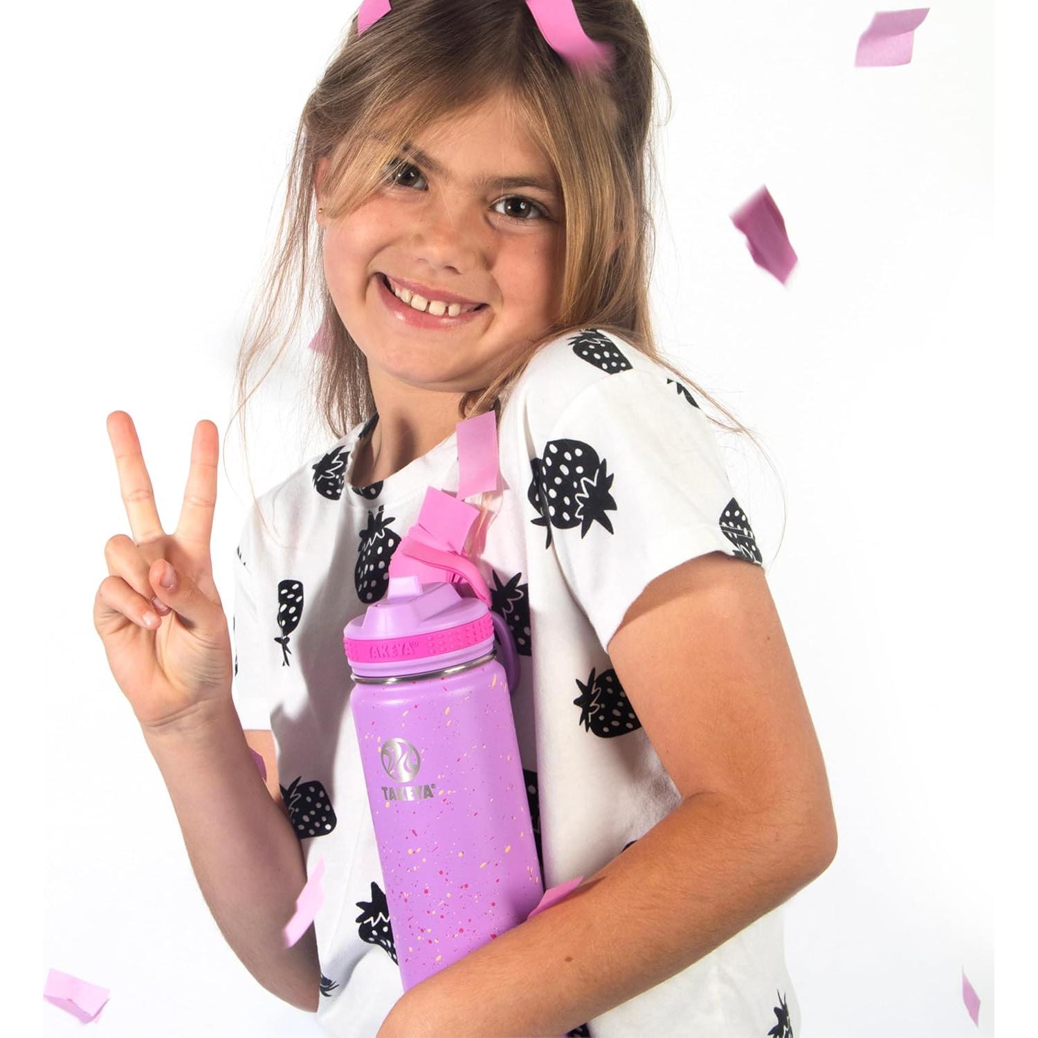 Botella de Agua Takeya Actives 650 ml Acero Inoxidable Amor Púrpura