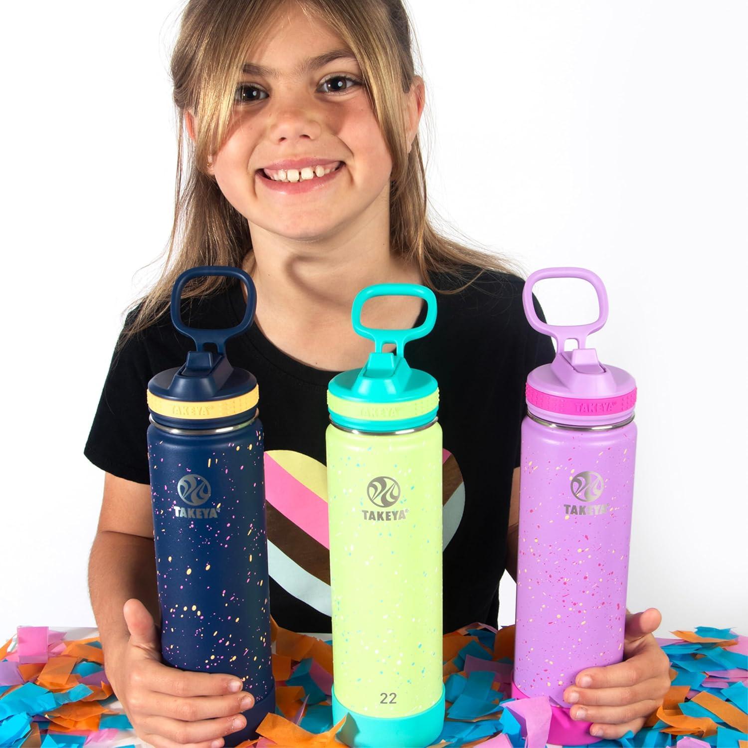 Botella de Agua Takeya Actives 650 ml Acero Inoxidable Amor Púrpura