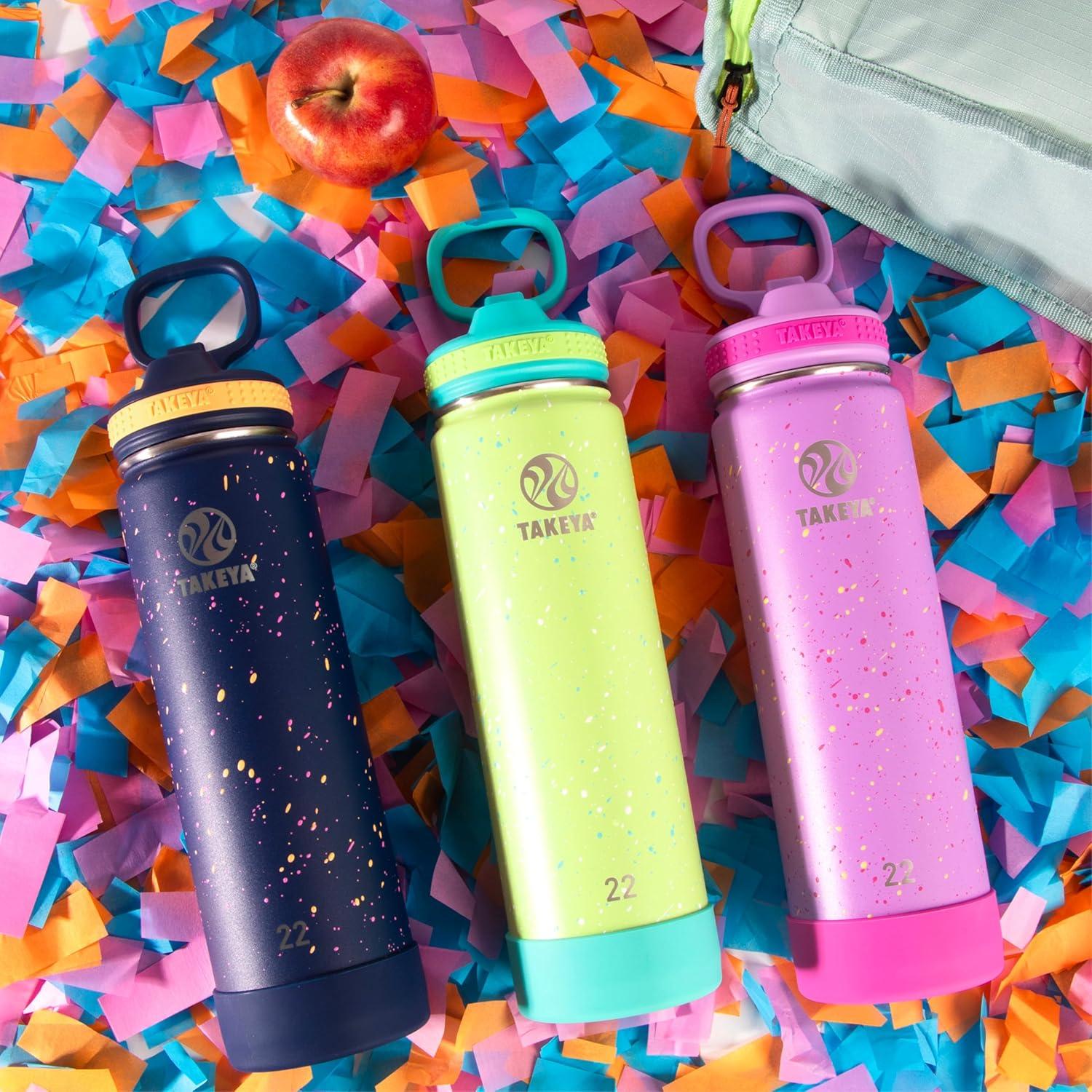 Botella de Agua Takeya Actives 650 ml Acero Inoxidable Amor Púrpura