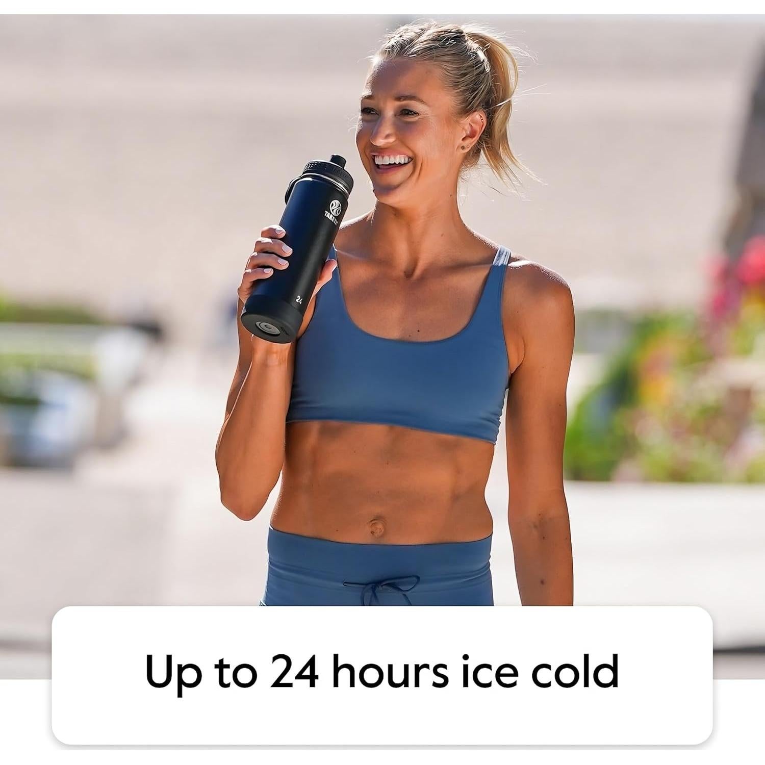 Botella de Agua Takeya Actives 0.95 L con Tapa de Popote