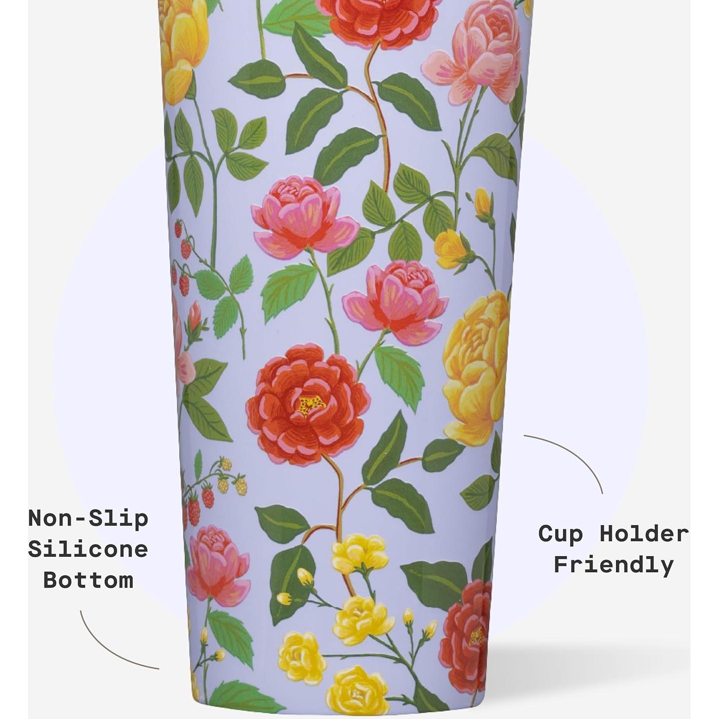 Vaso Frío Aislado Corkcicle 24 oz Rosa Morada con Tapa y Popote