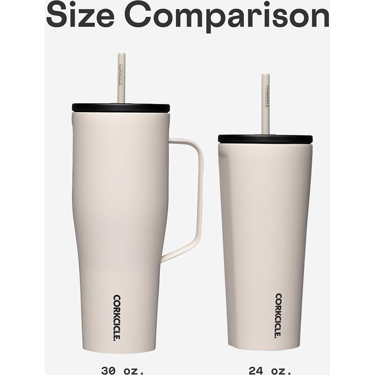 Vaso Frío Aislado Corkcicle 24 oz Rosa Morada con Tapa y Popote