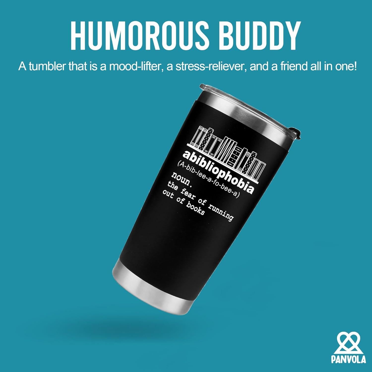 Vaso Térmico Panvola 20 oz Acero Inoxidable Negro Aislado