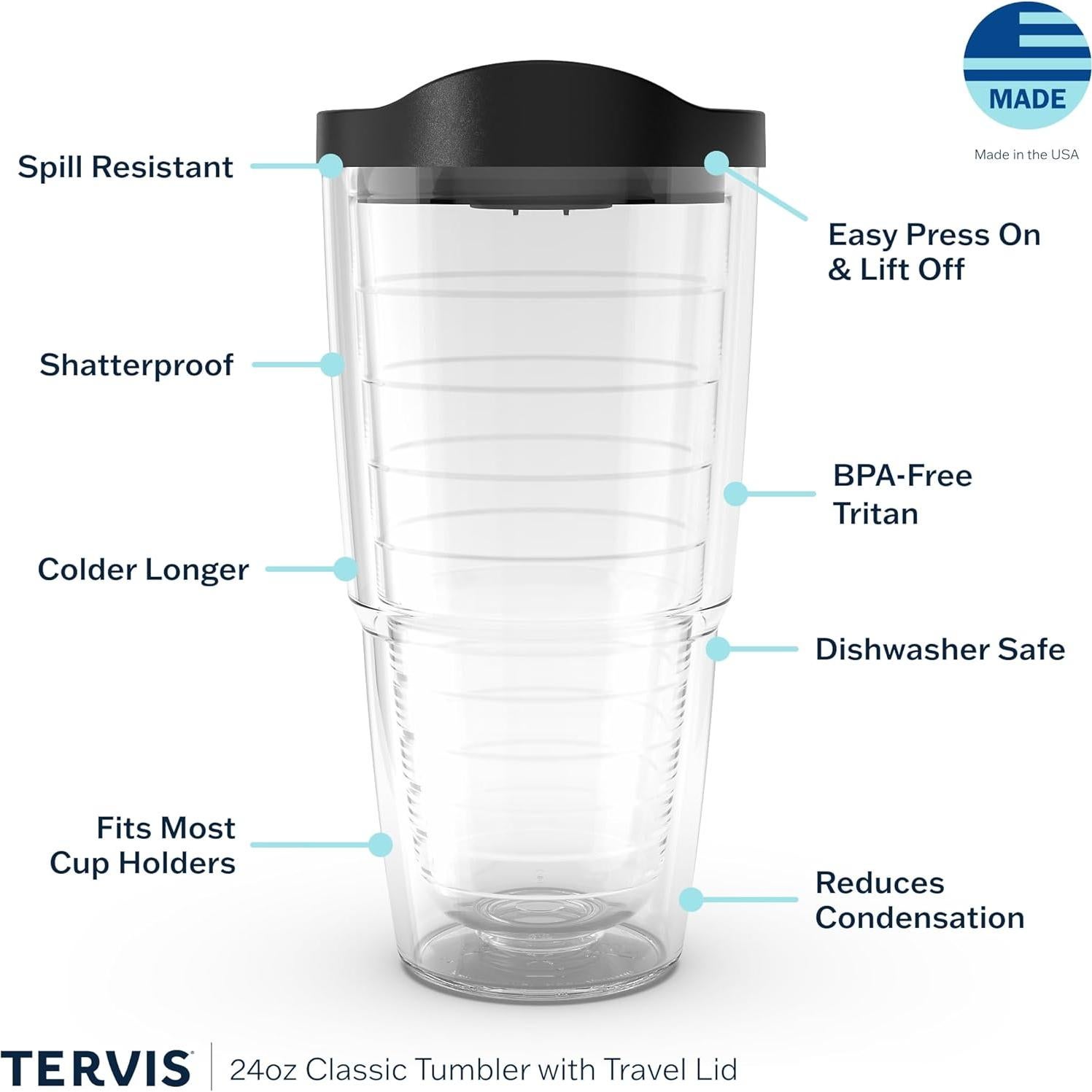 Vaso Térmico Doble Pared Tervis 24oz Aislado Clásico
