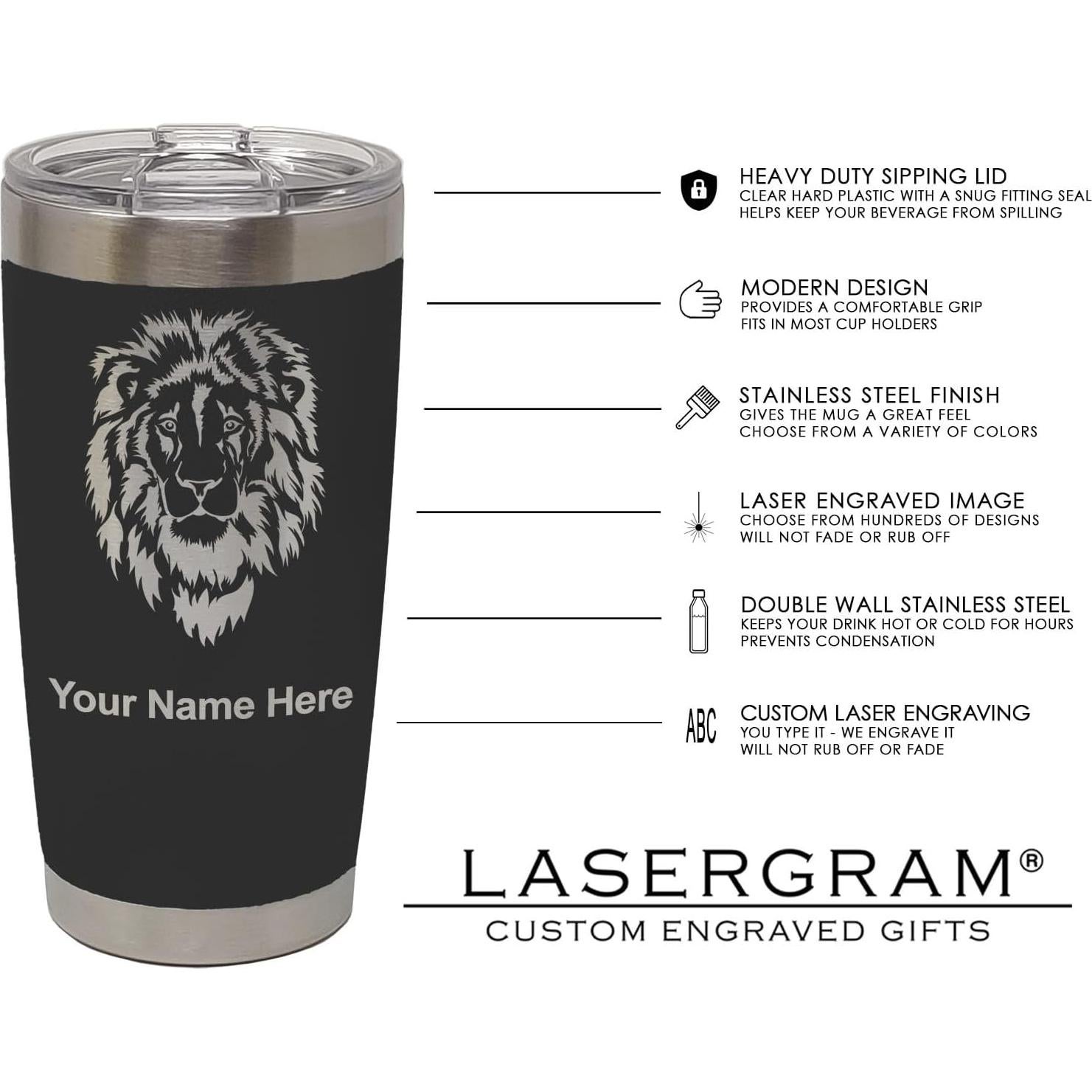 Taza Térmica Aislada LaserGram 590ml Personalizada Negra