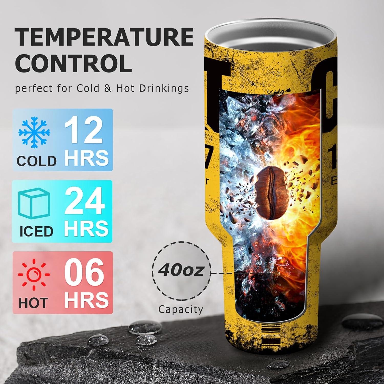 Taza Aislada Doble Pared 40oz Equoza Amarillo CAT