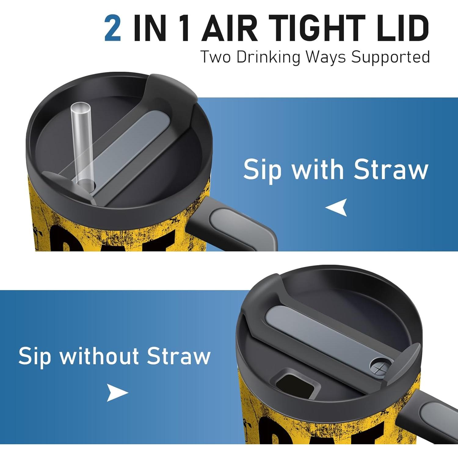 Taza Aislada Doble Pared 40oz Equoza Amarillo CAT