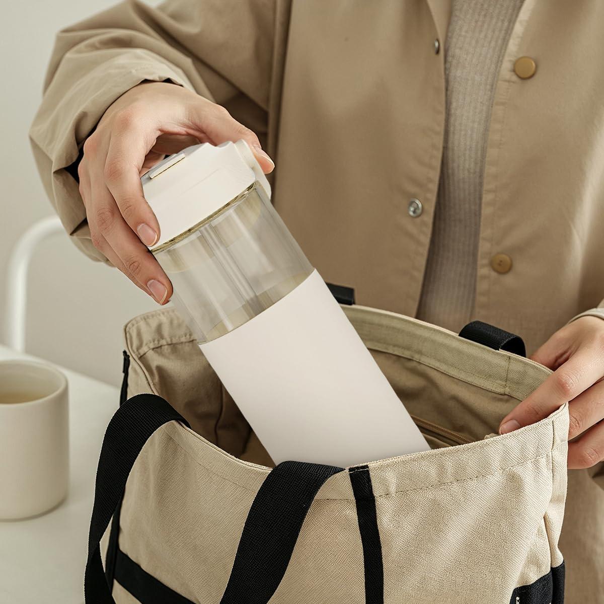 Botella de Agua de Vidrio SANDJEST 591ml con Manga de Silicona