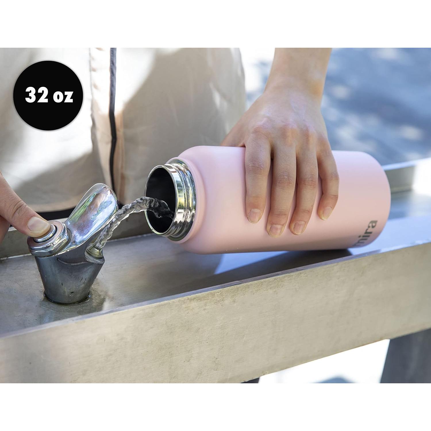 Botella de Agua Aislada MIRA 946 ml Acero Inoxidable Negro