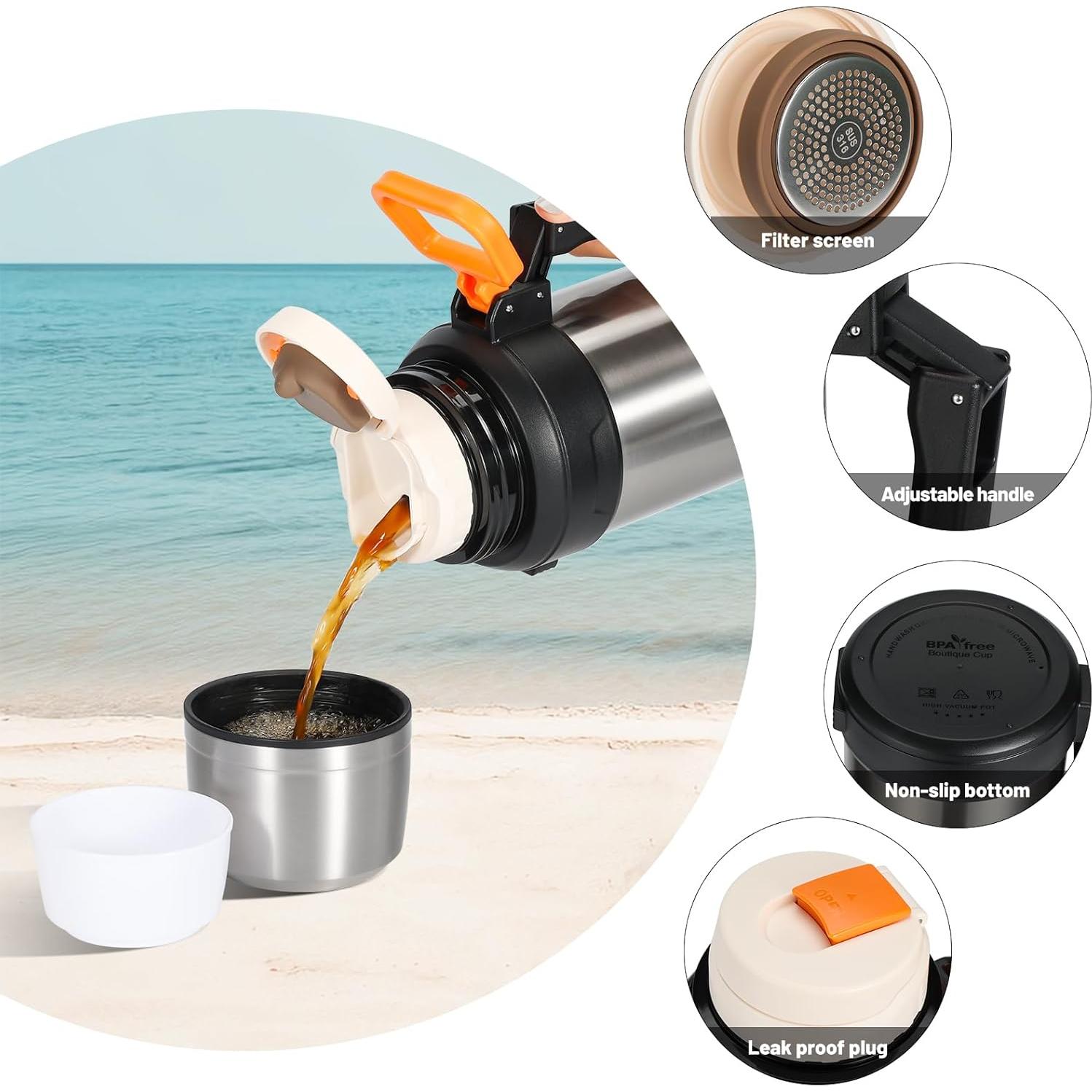 Termo Grande MUCR 2500ml Acero Inoxidable Aislado Plata