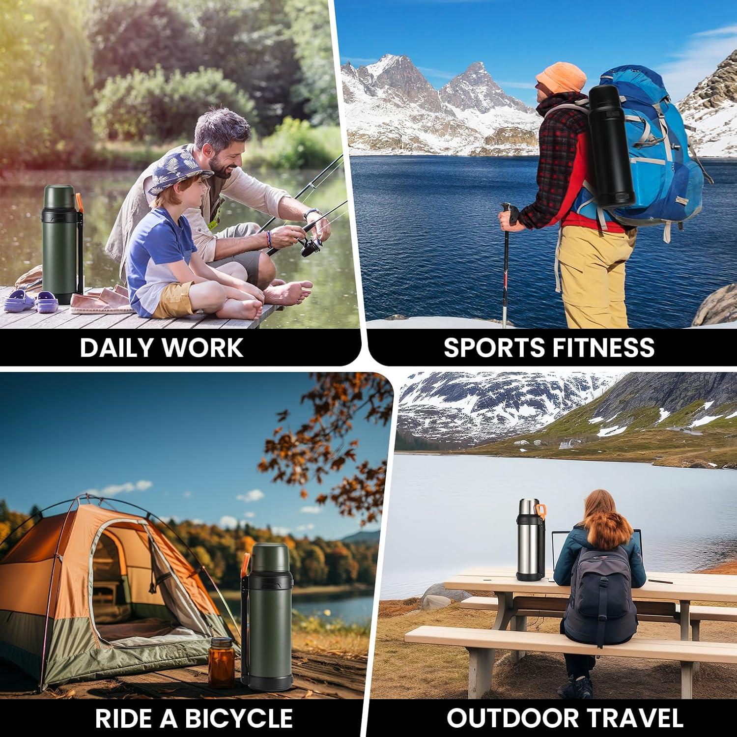 Termo Grande MUCR 2500ml Acero Inoxidable Aislado Plata