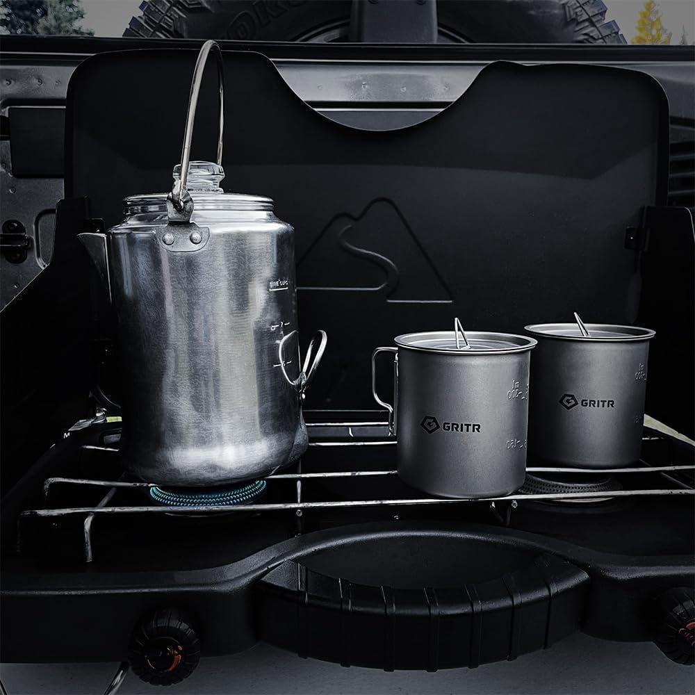 Taza de Titanio GRITR 450 ml | Camping, Senderismo, Viajes