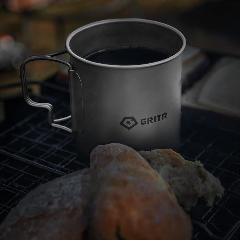 Taza de Titanio GRITR 450 ml | Camping, Senderismo, Viajes