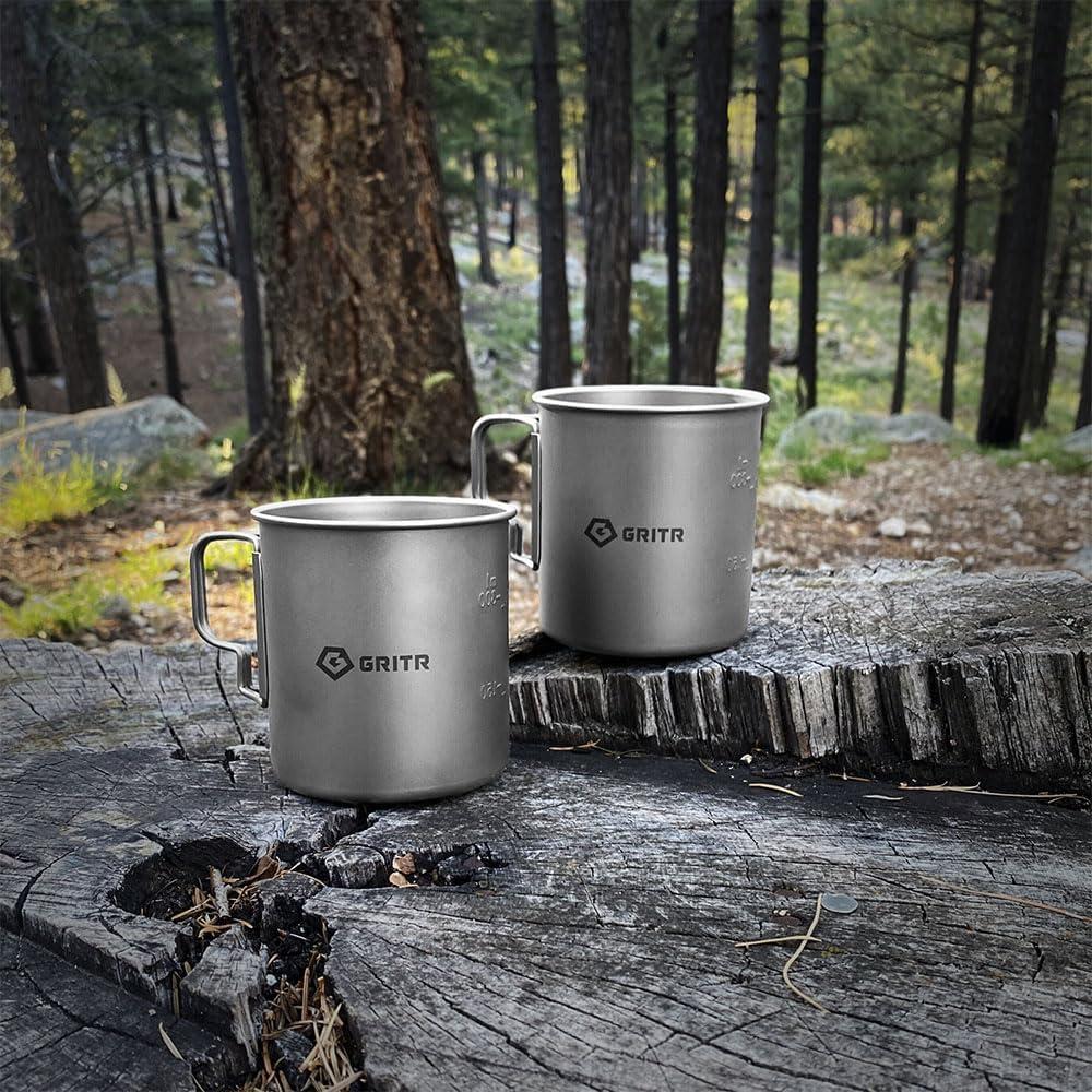 Taza de Titanio GRITR 450 ml | Camping, Senderismo, Viajes