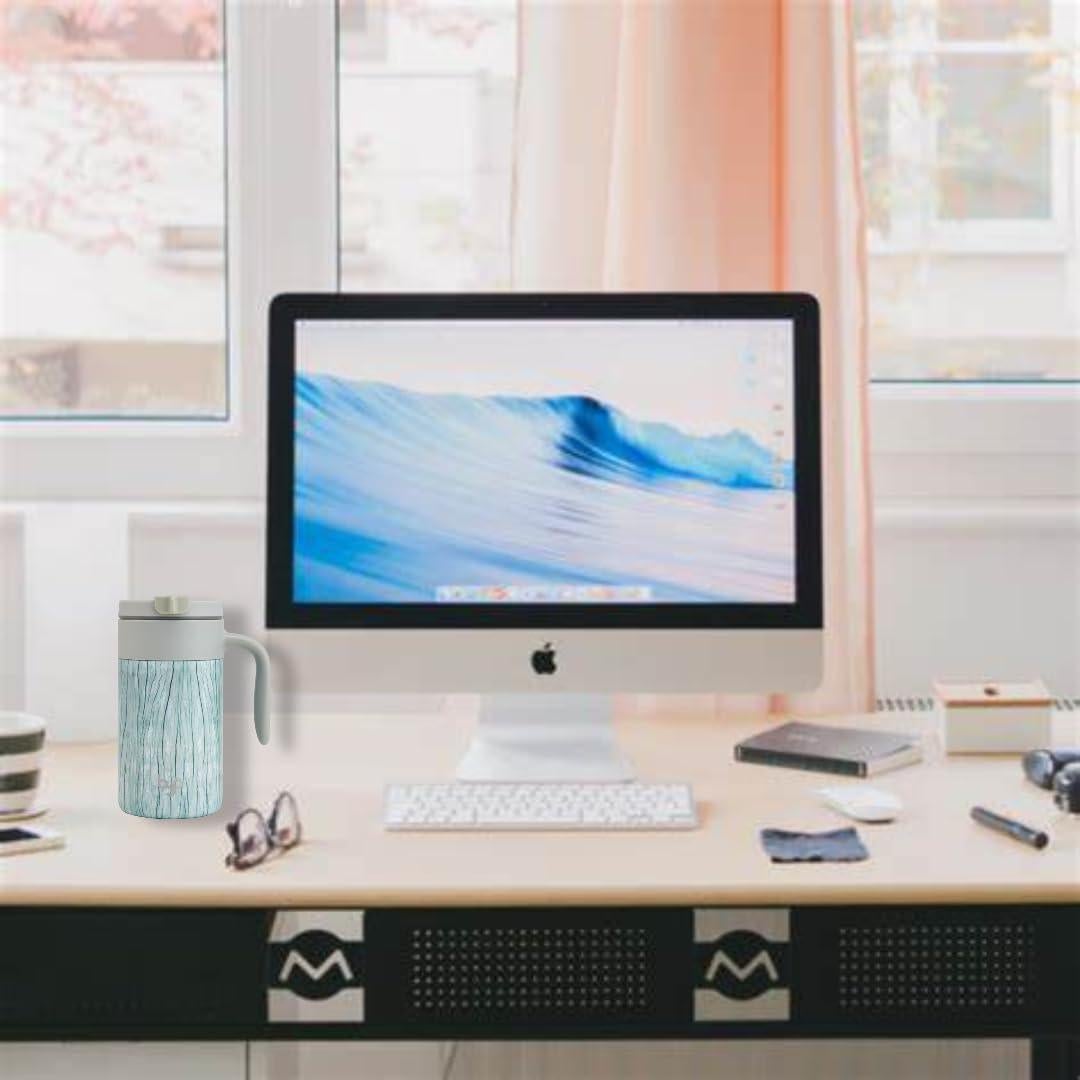 Taza Aislada BYO 20 Oz Acero Inoxidable Madera Blanca