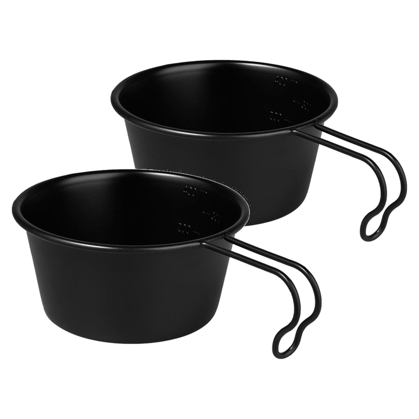 Tazas de Camping Thous Winds 450ml Acero Inoxidable Negro