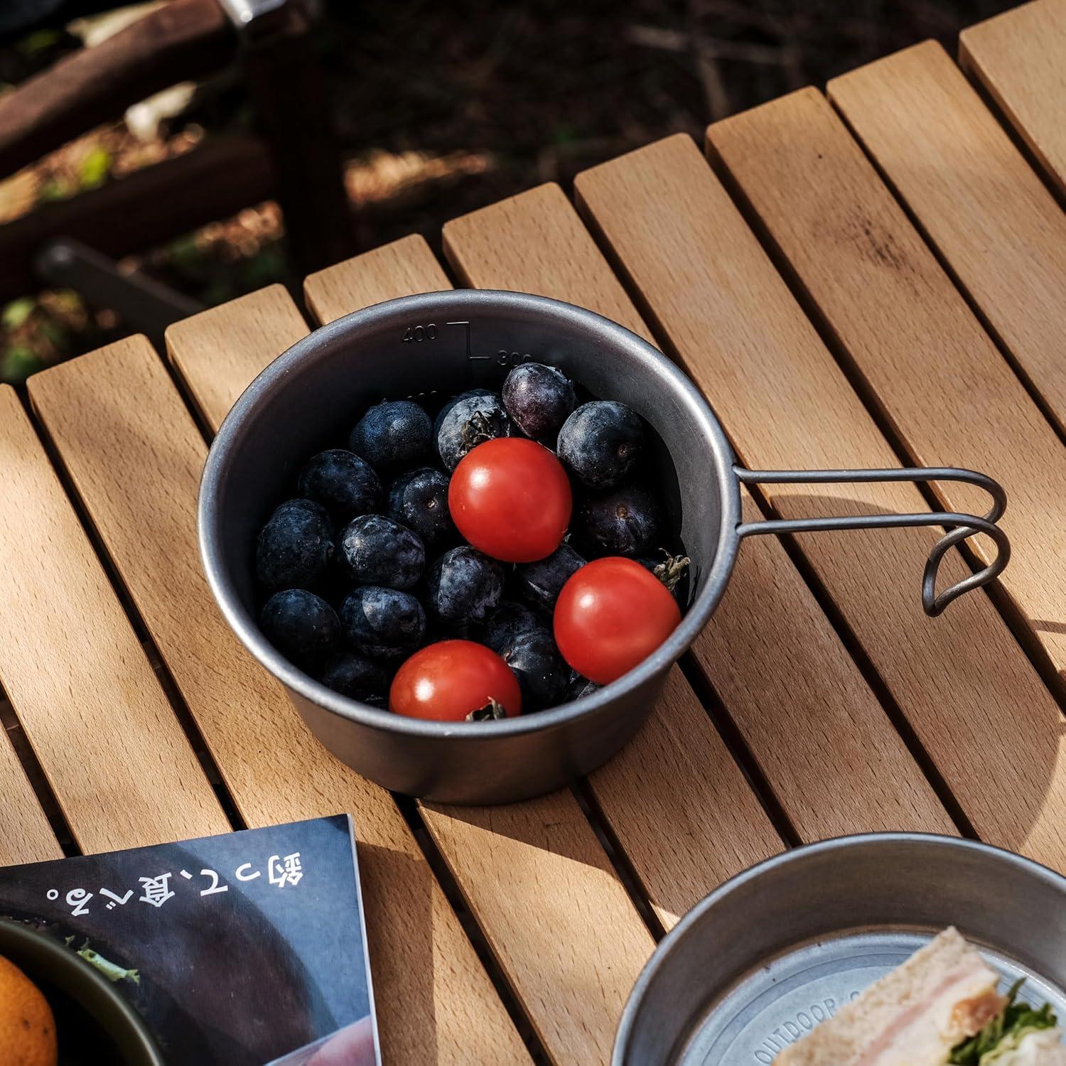 Tazas de Camping Thous Winds 450ml Acero Inoxidable Negro