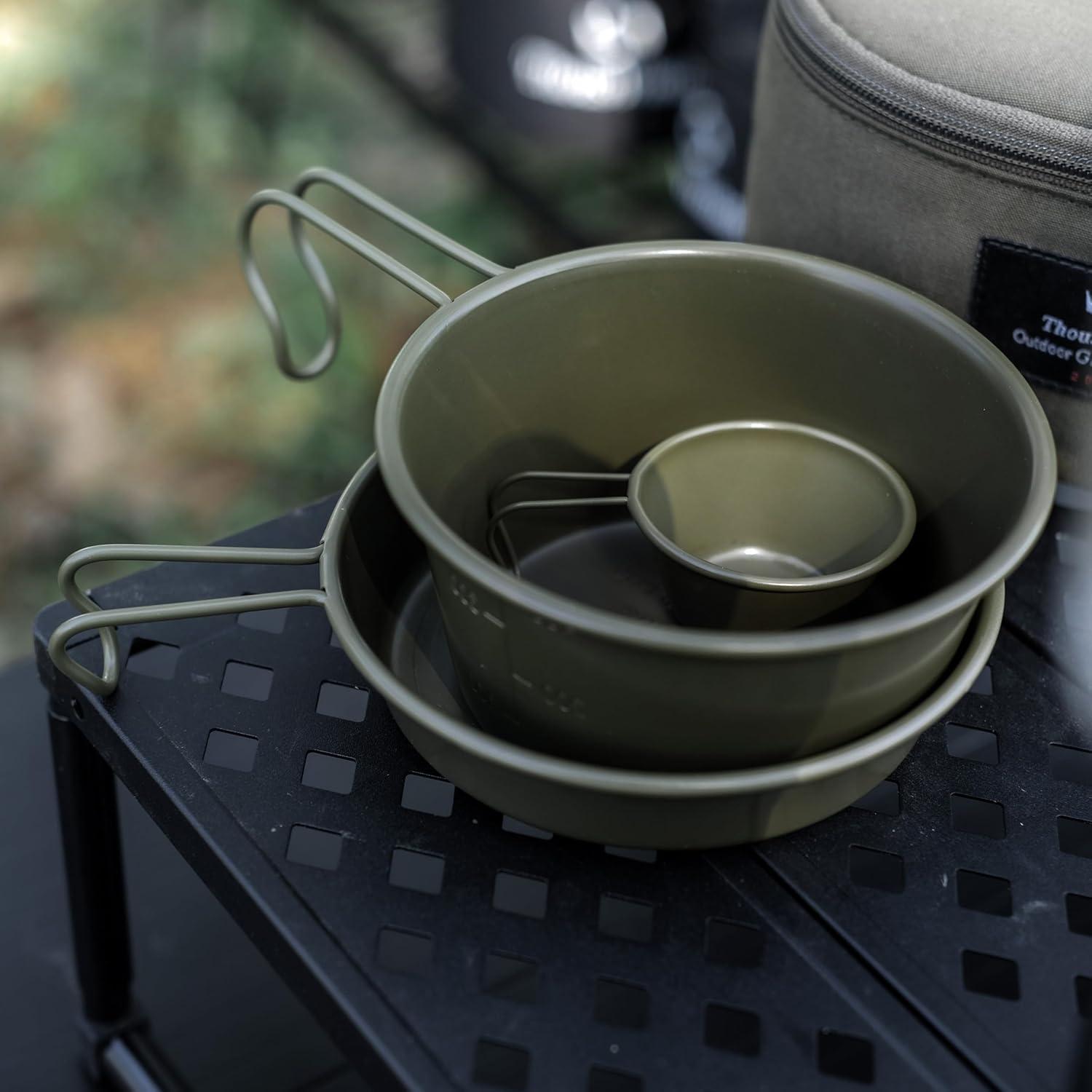 Tazas de Camping Thous Winds 450ml Acero Inoxidable Negro