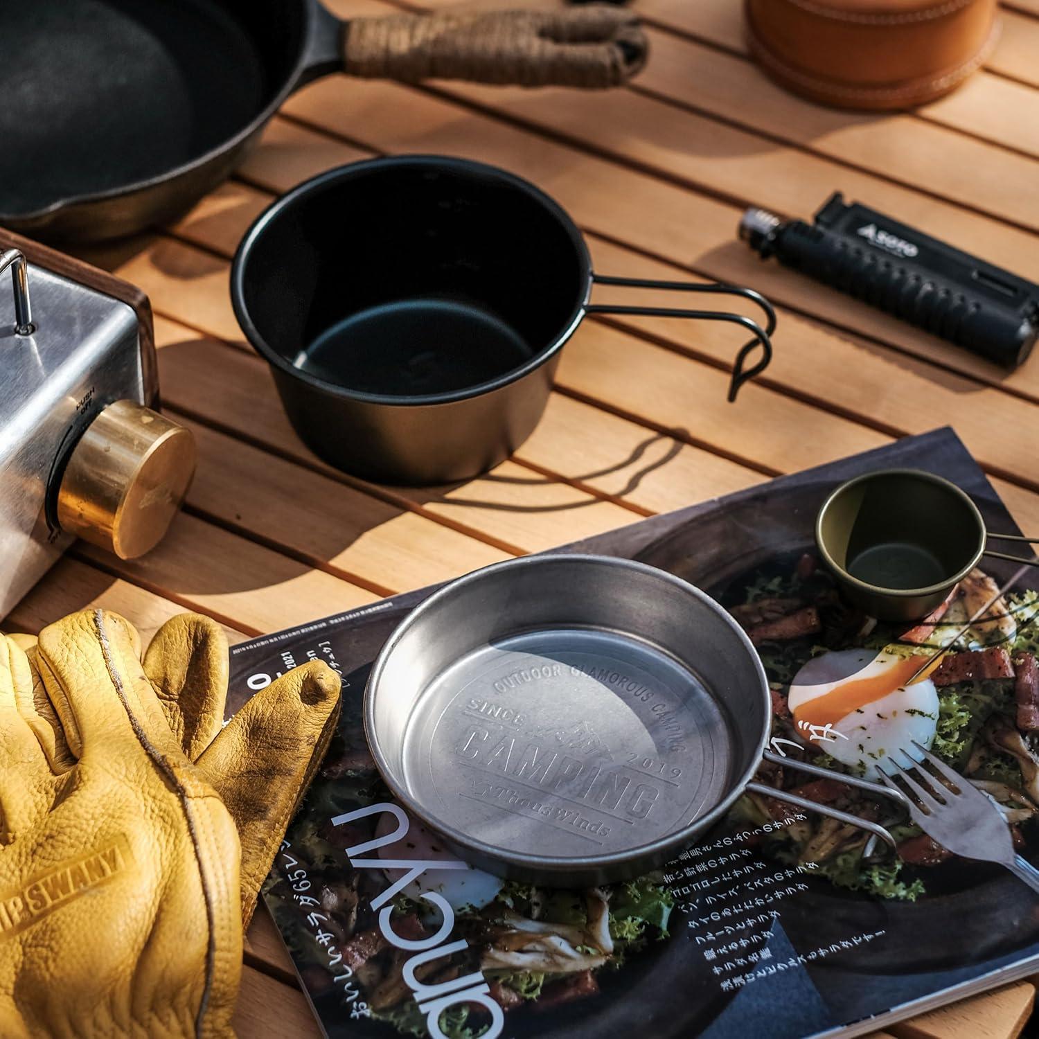 Tazas de Camping Thous Winds 450ml Acero Inoxidable Negro