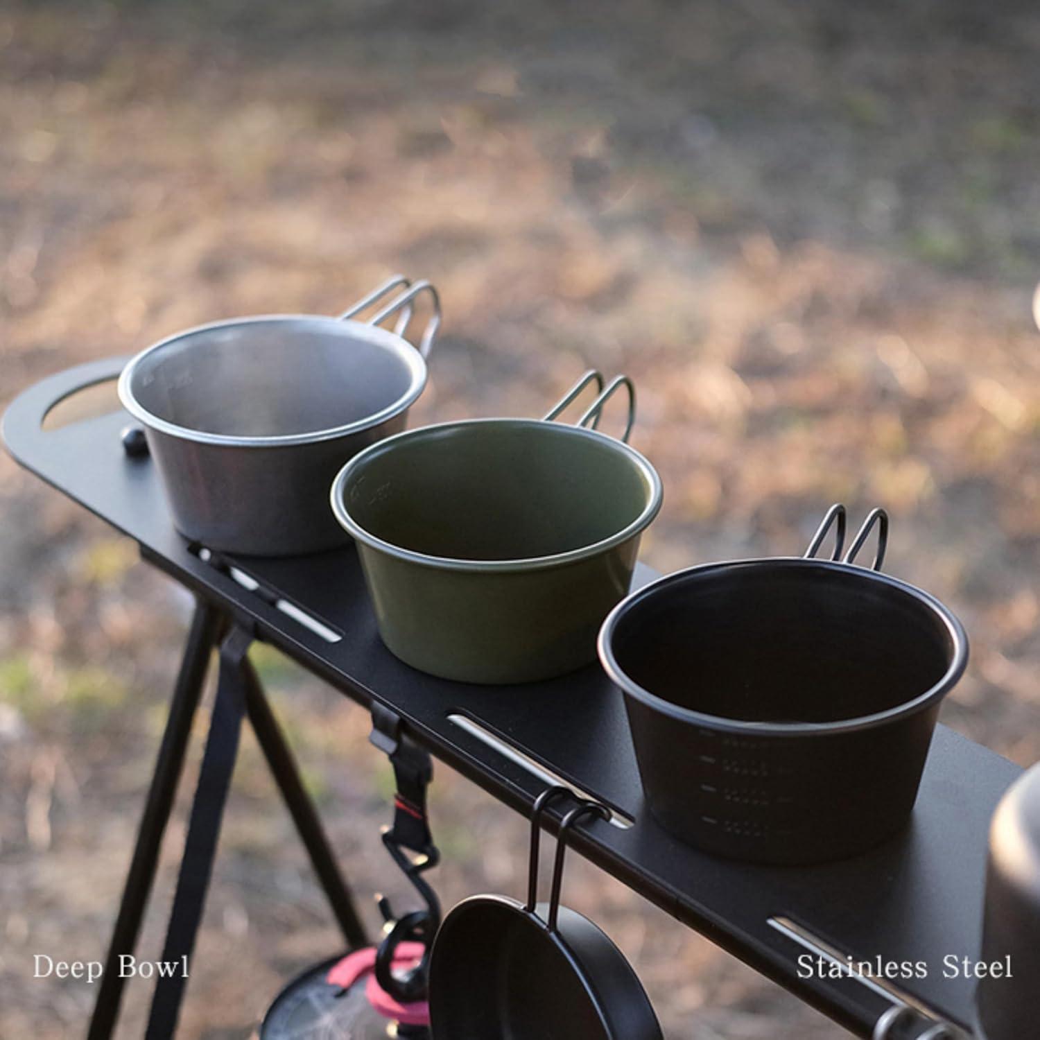 Tazas de Camping Thous Winds 450ml Acero Inoxidable Negro