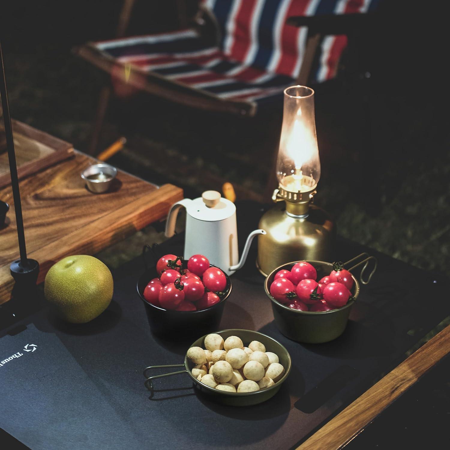 Tazas de Camping Thous Winds 450ml Acero Inoxidable Negro