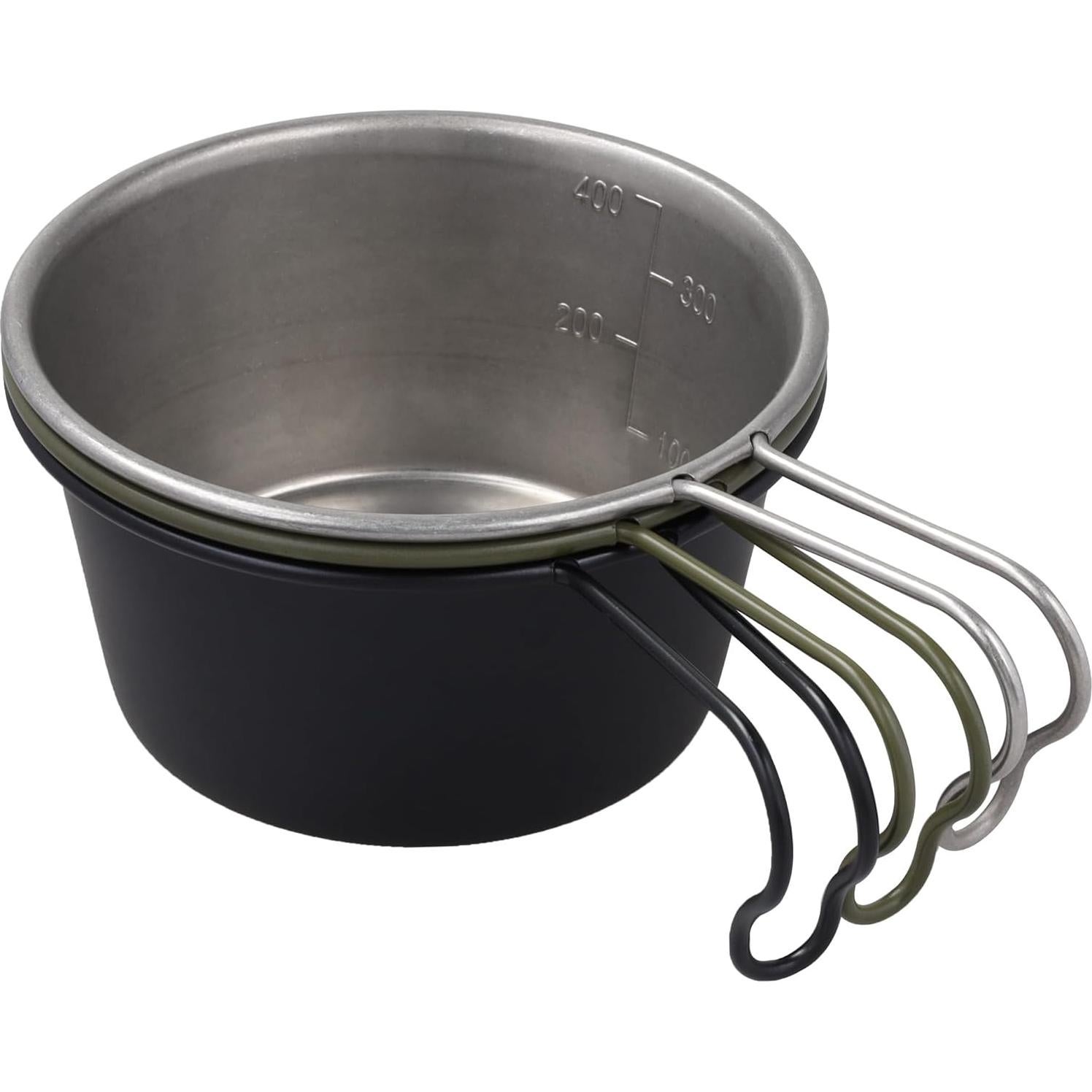 Tazas de Camping Thous Winds 450ml Acero Inoxidable Negro