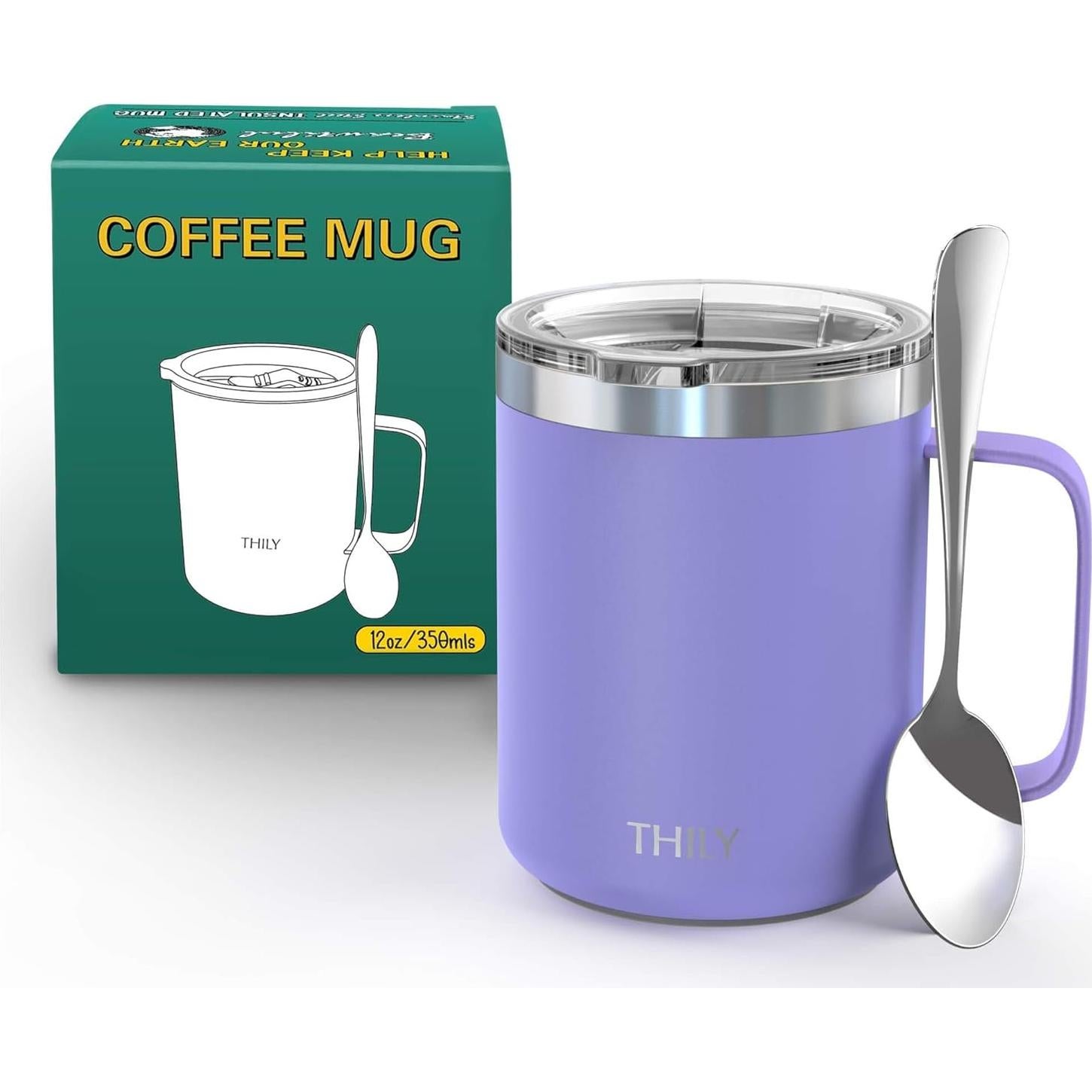 Taza de Café Aislada THILY 12 oz Acero Inoxidable Lavanda