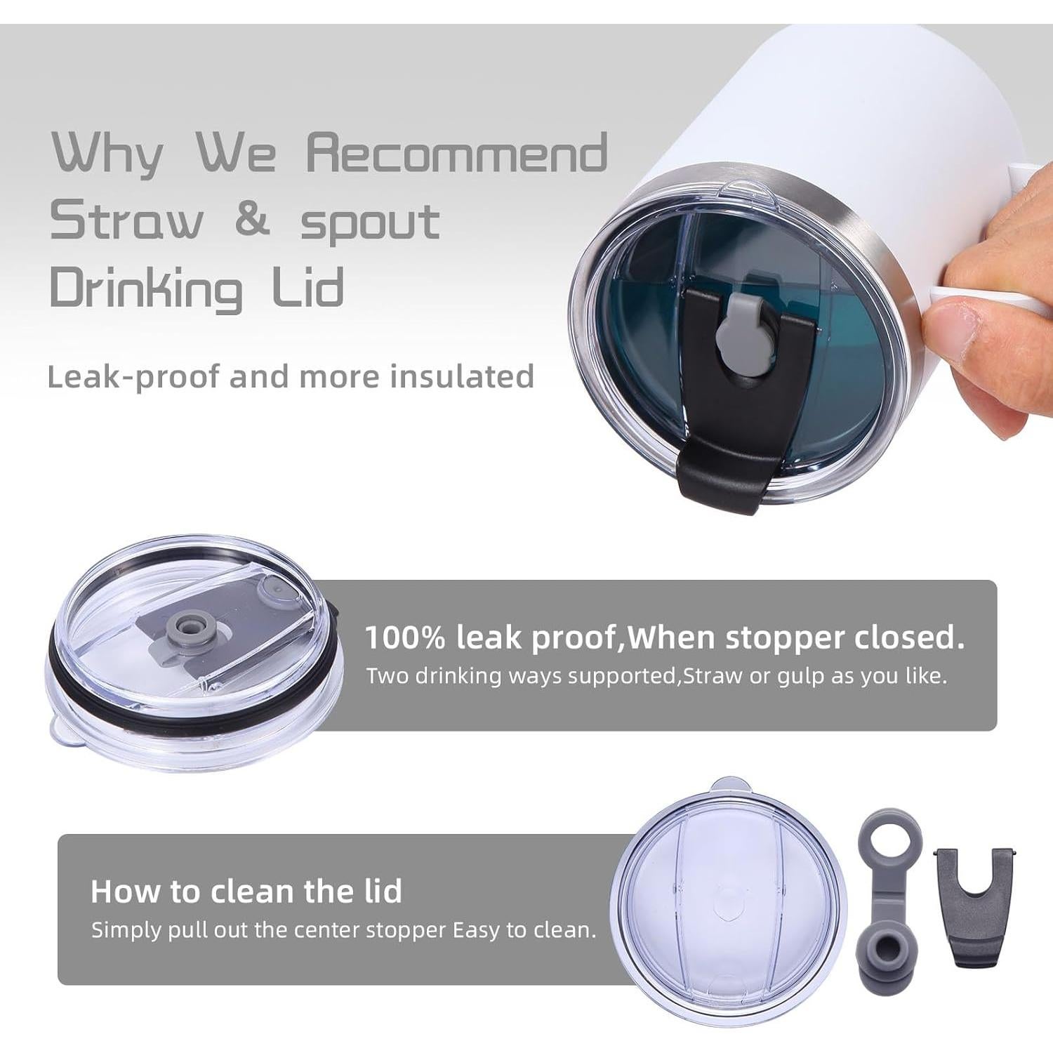 Taza de Café Aislada Volhoply 340ml a Prueba de Fugas con Tapa