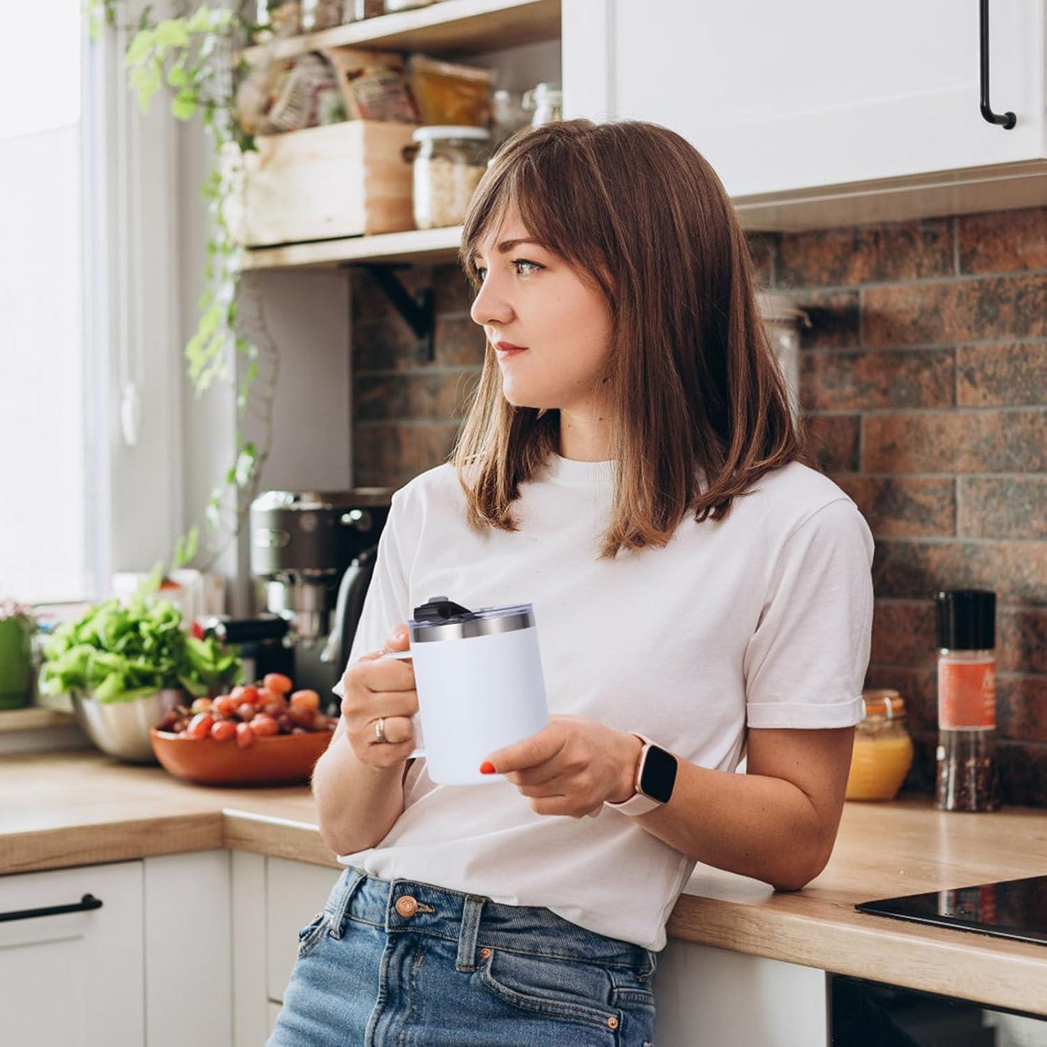 Taza de Café Aislada Volhoply 340ml a Prueba de Fugas con Tapa