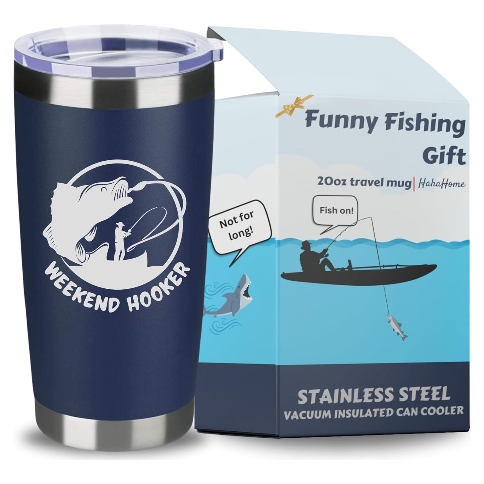 Vaso de Acero Inoxidable Aislado 20oz HahaHome para Pescadores