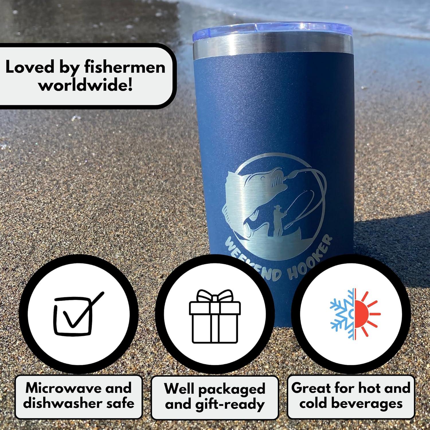 Vaso de Acero Inoxidable Aislado 20oz HahaHome para Pescadores