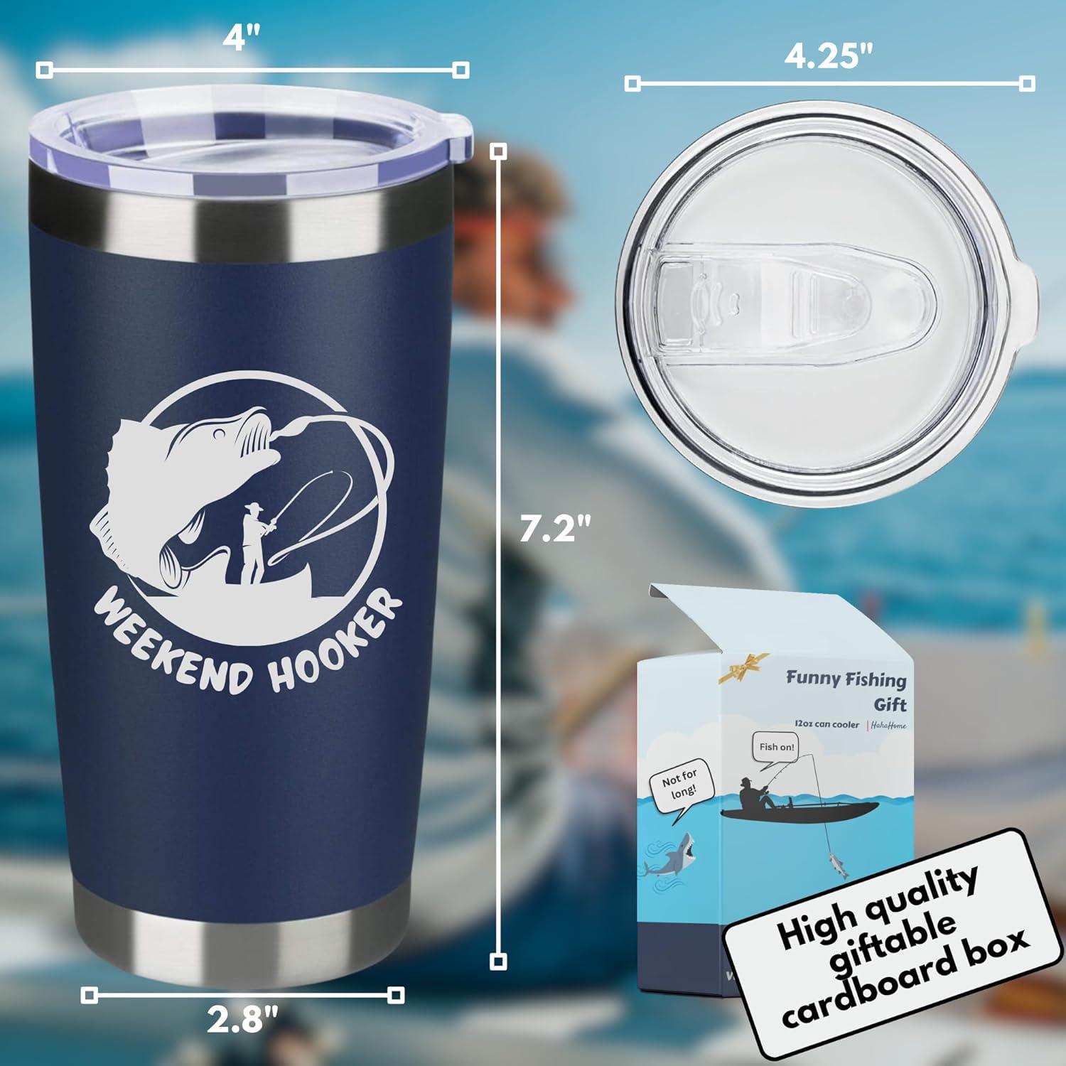 Vaso de Acero Inoxidable Aislado 20oz HahaHome para Pescadores