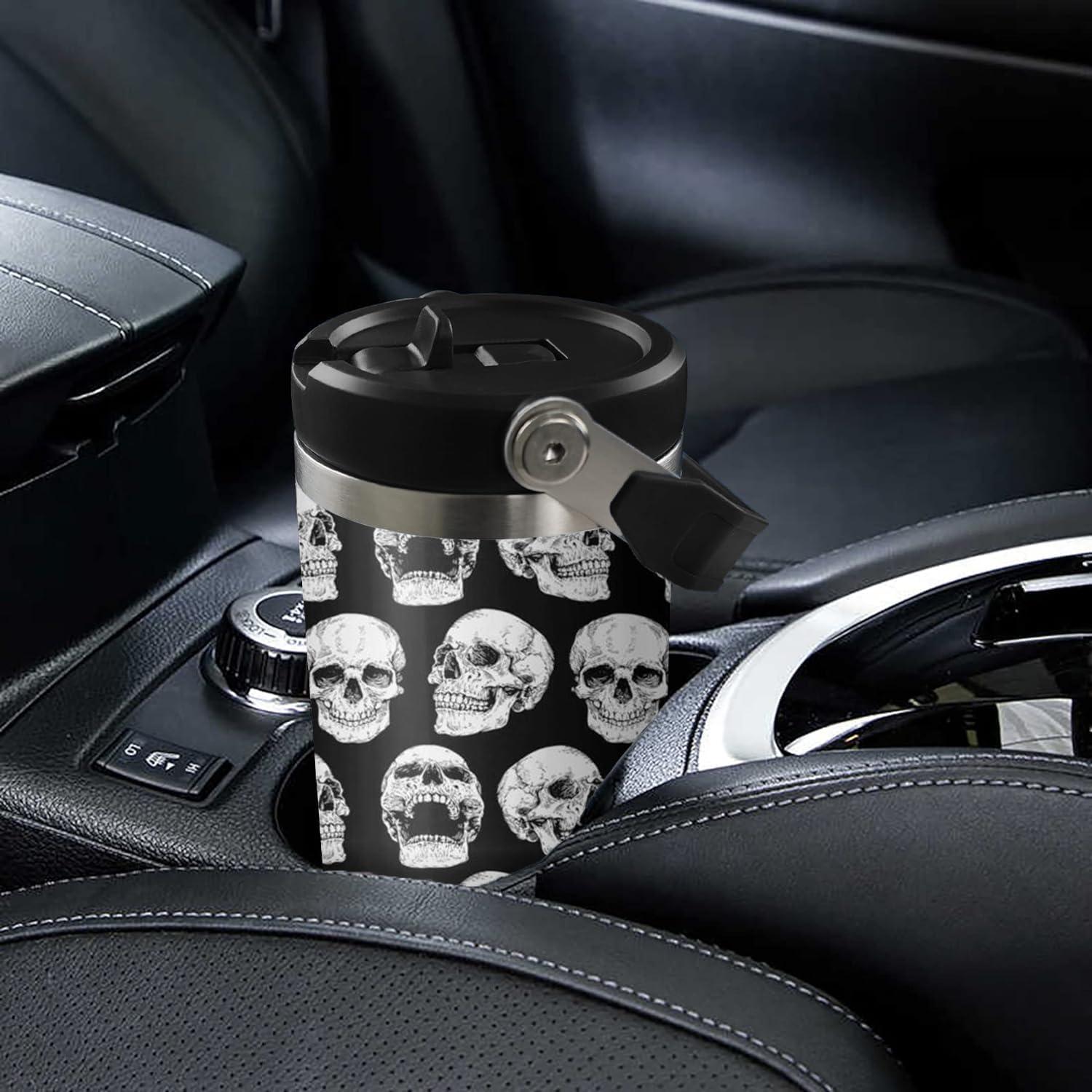 Vaso Calavera 30 oz con Tapa y Popote qwpmvhsak